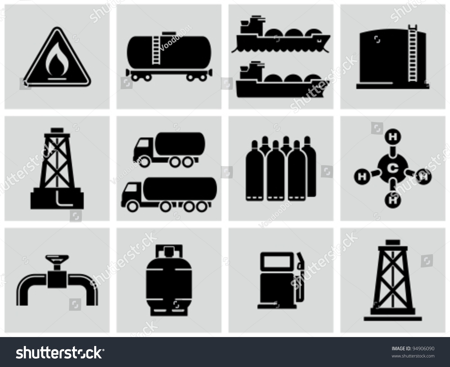 Natural Gas Icons Set. Stock Vector Illustration 94906090 : Shutterstock