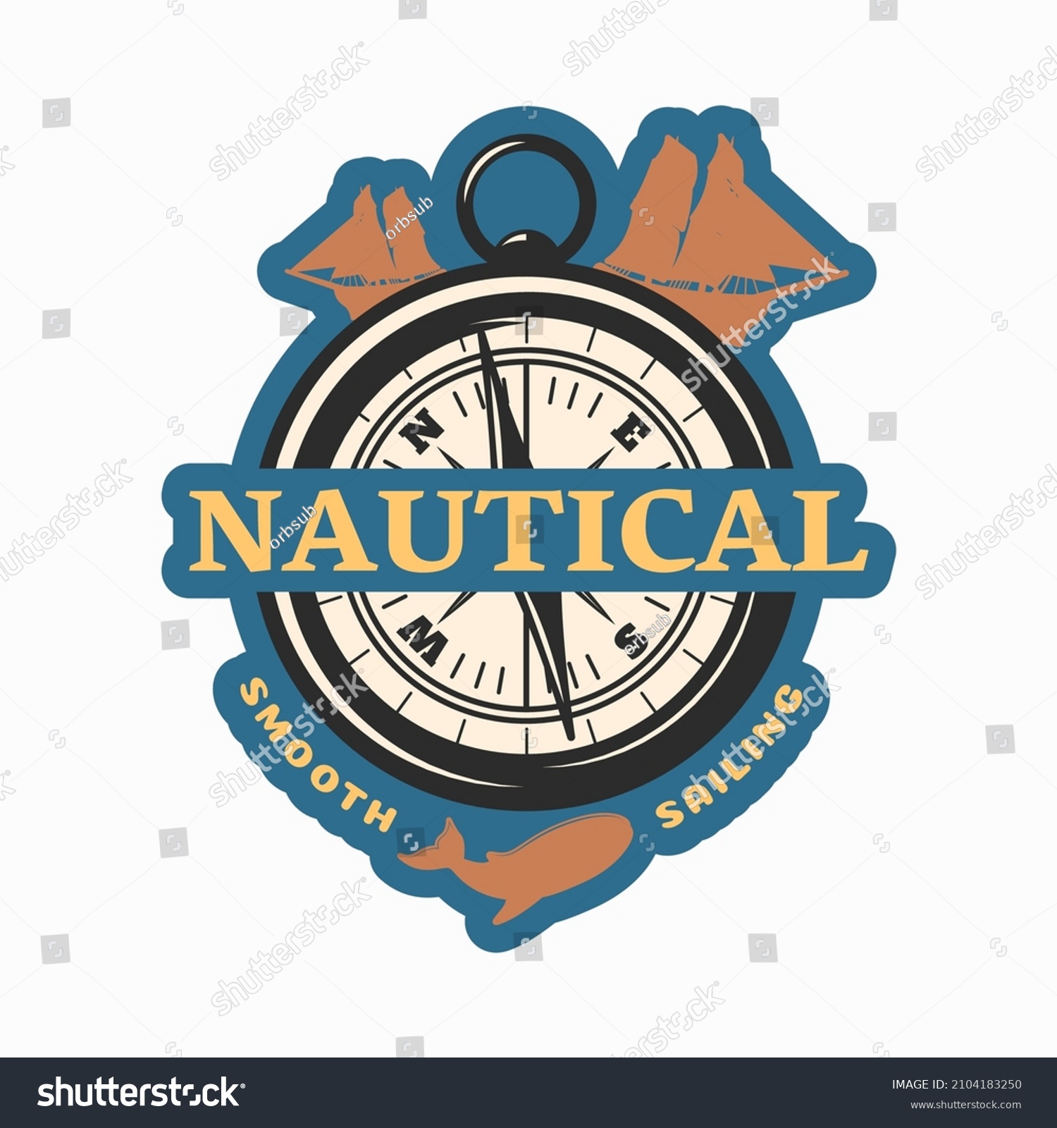 Nautical Emblems Labels Elements Vector Stock Vector Royalty Free