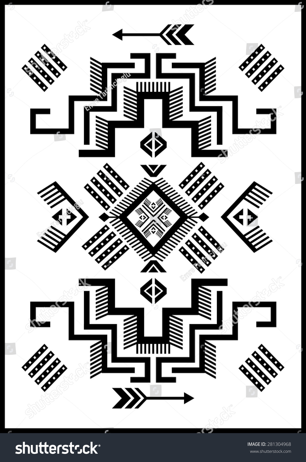 Navajo Aztec Big Pattern Vector Illustration Stock Vector 281304968