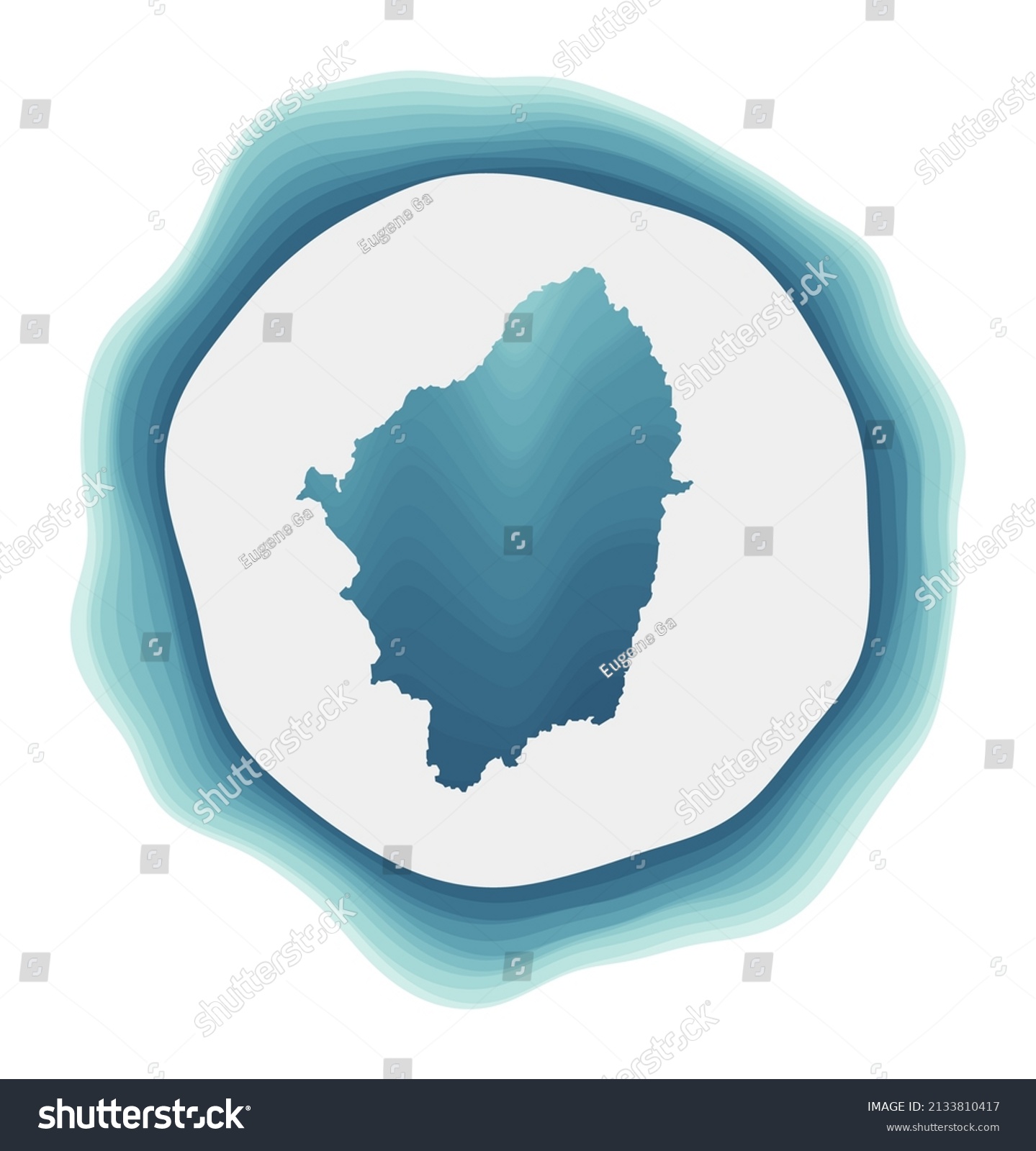 Naxos Logo Badge Island Layered Circular Stock Vector Royalty Free