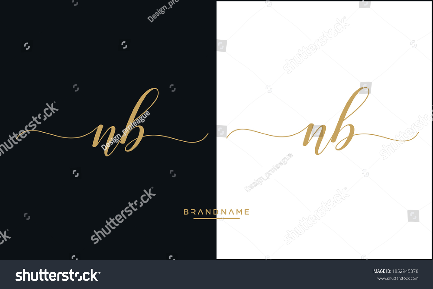 Nb Bn N B Abstract Letters Stock Vector Royalty Free