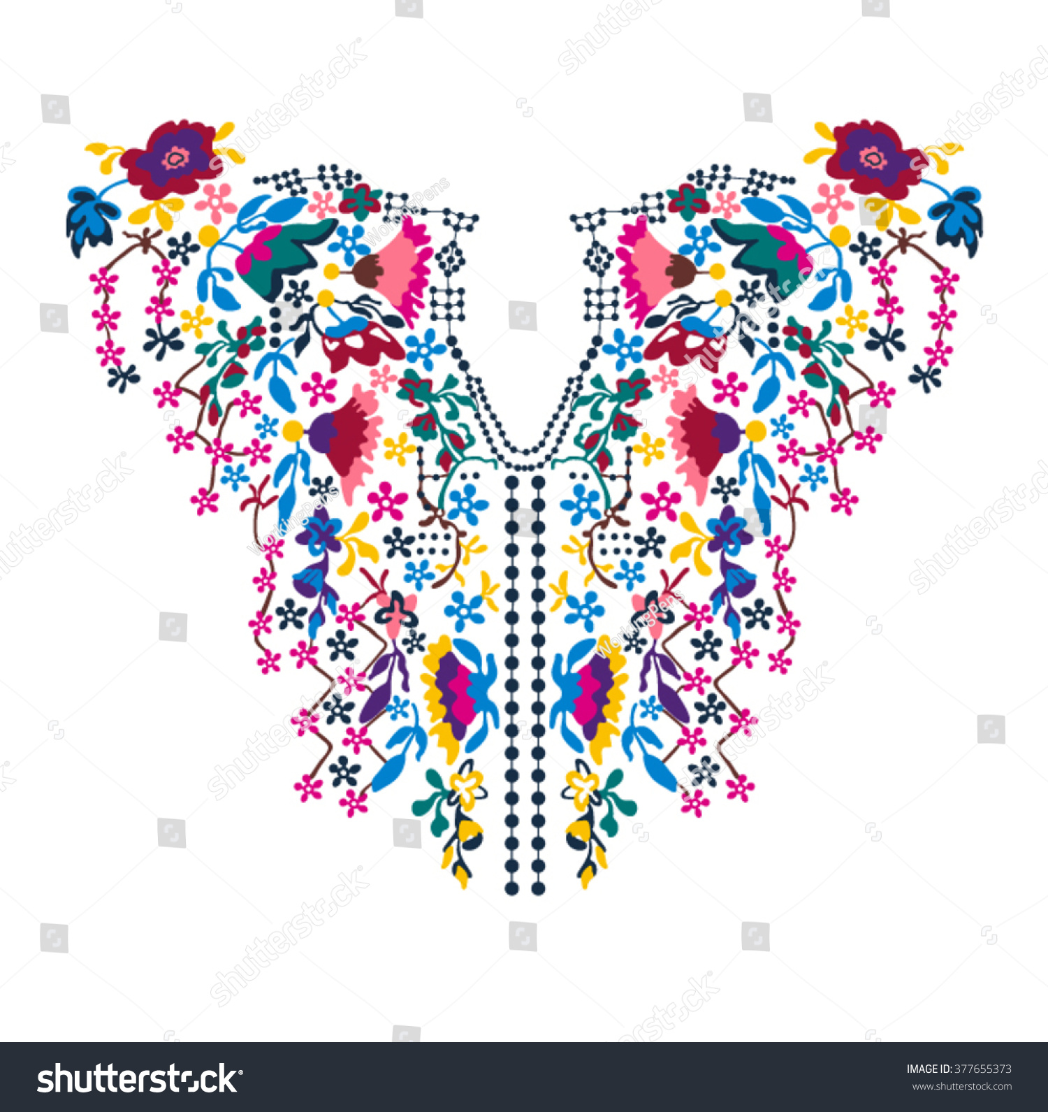 Neck embroidery in vector Neck embroidery in vector