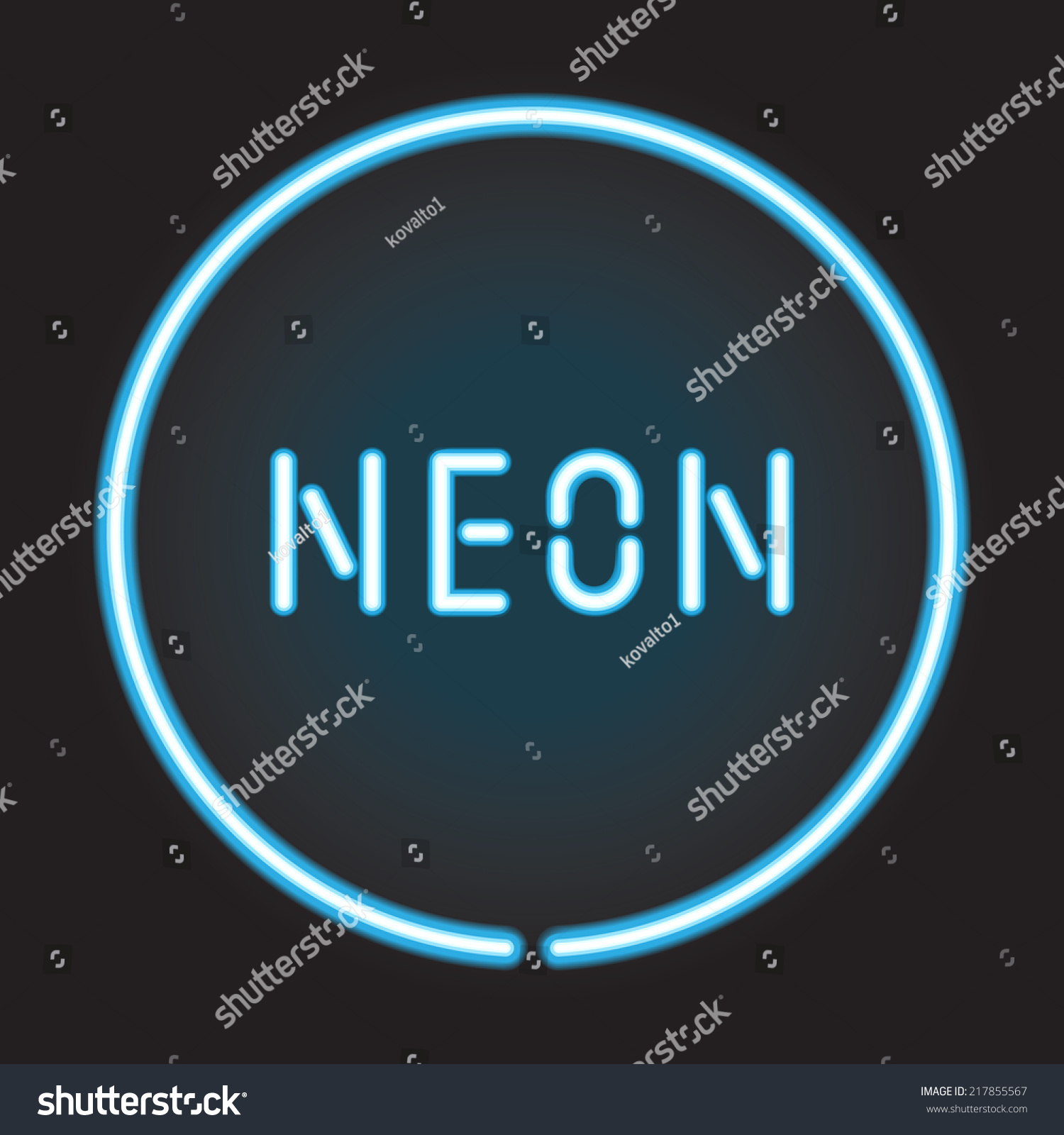 Neon Circle With Neon Sign Stock Vector Illustration 217855567