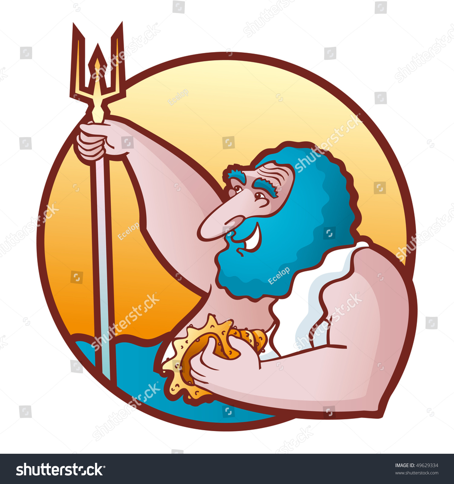 Neptune Poseidon God Sea Stock Vector Royalty Free