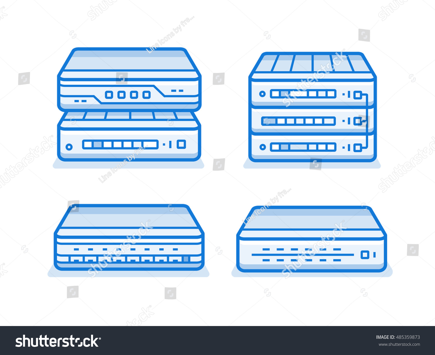 Network Devices Icon Set Internet Service Stock Vector Royalty Free