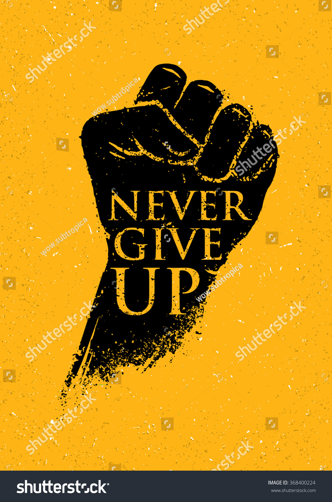 Never Give Motivation Poster Concept Creative Stock Vector 