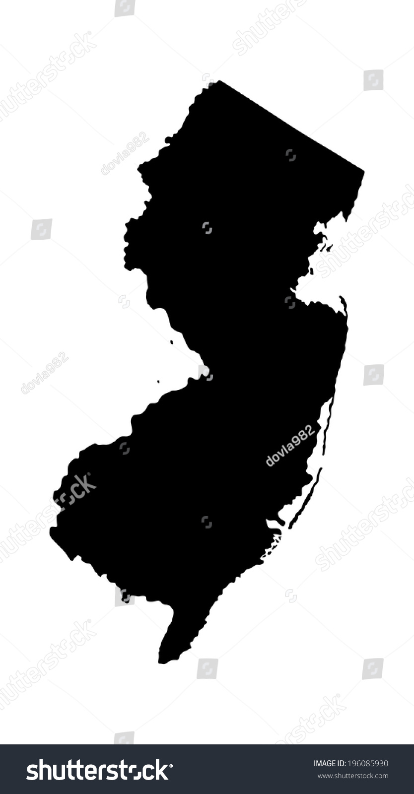New Jersey Vector Map Isolated On White Background High