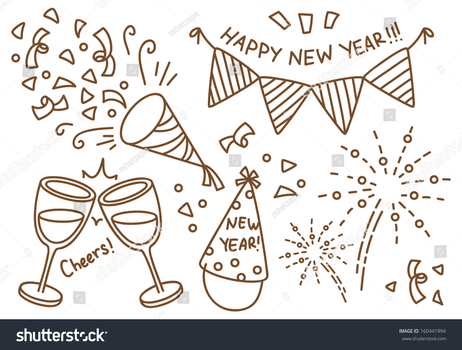 New Year Doodle Stock Vector 160441994 - Shutterstock