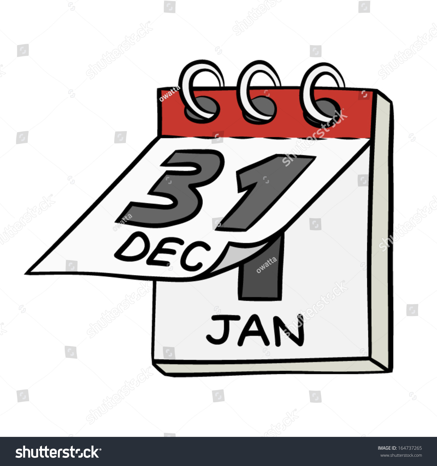 New Year Flip Calendar Cartoon Vector Stock Vector 164737265 Shutterstock