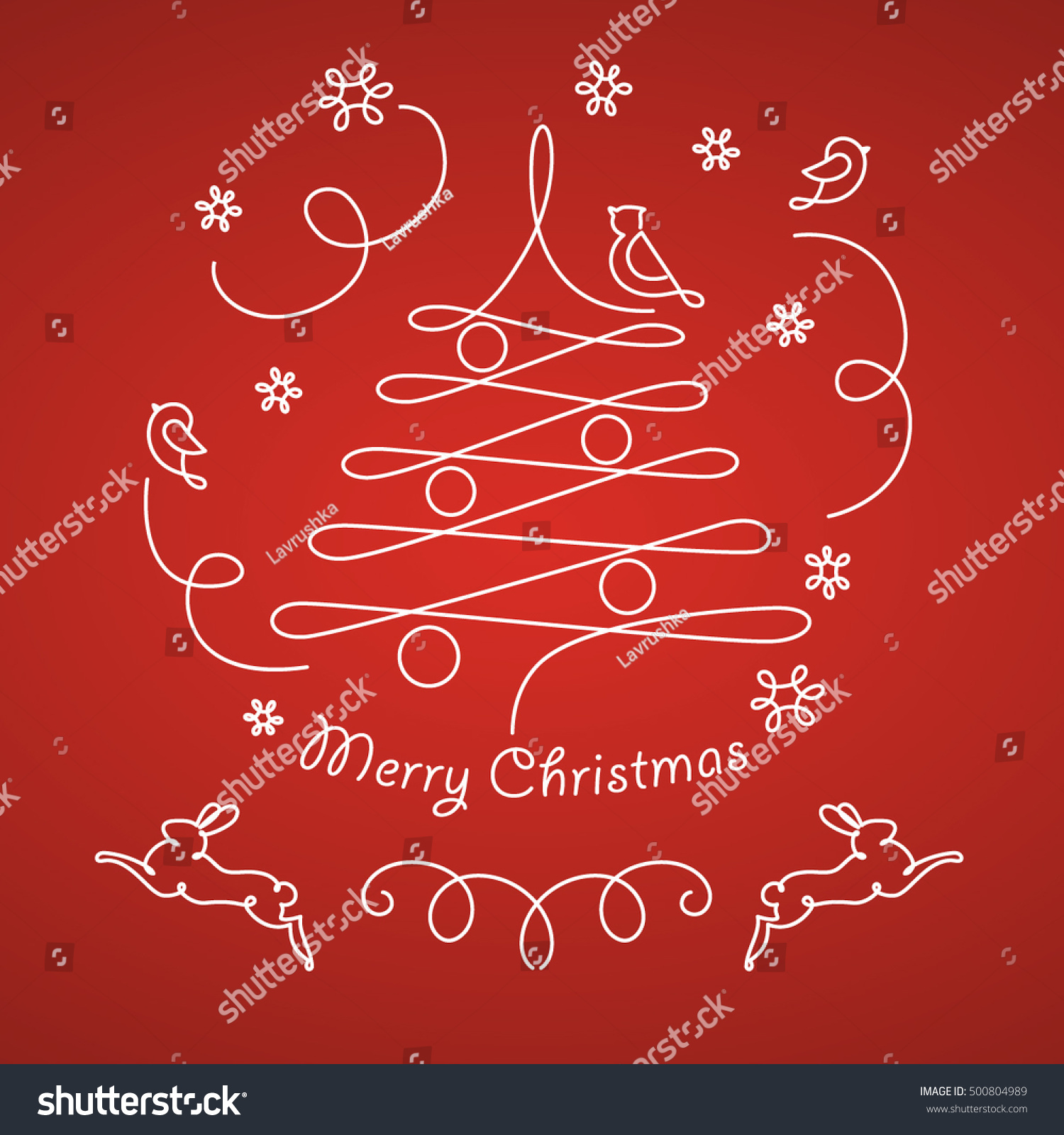 New Year'S Or Christmas Greetings Card Stock Vector Illustration