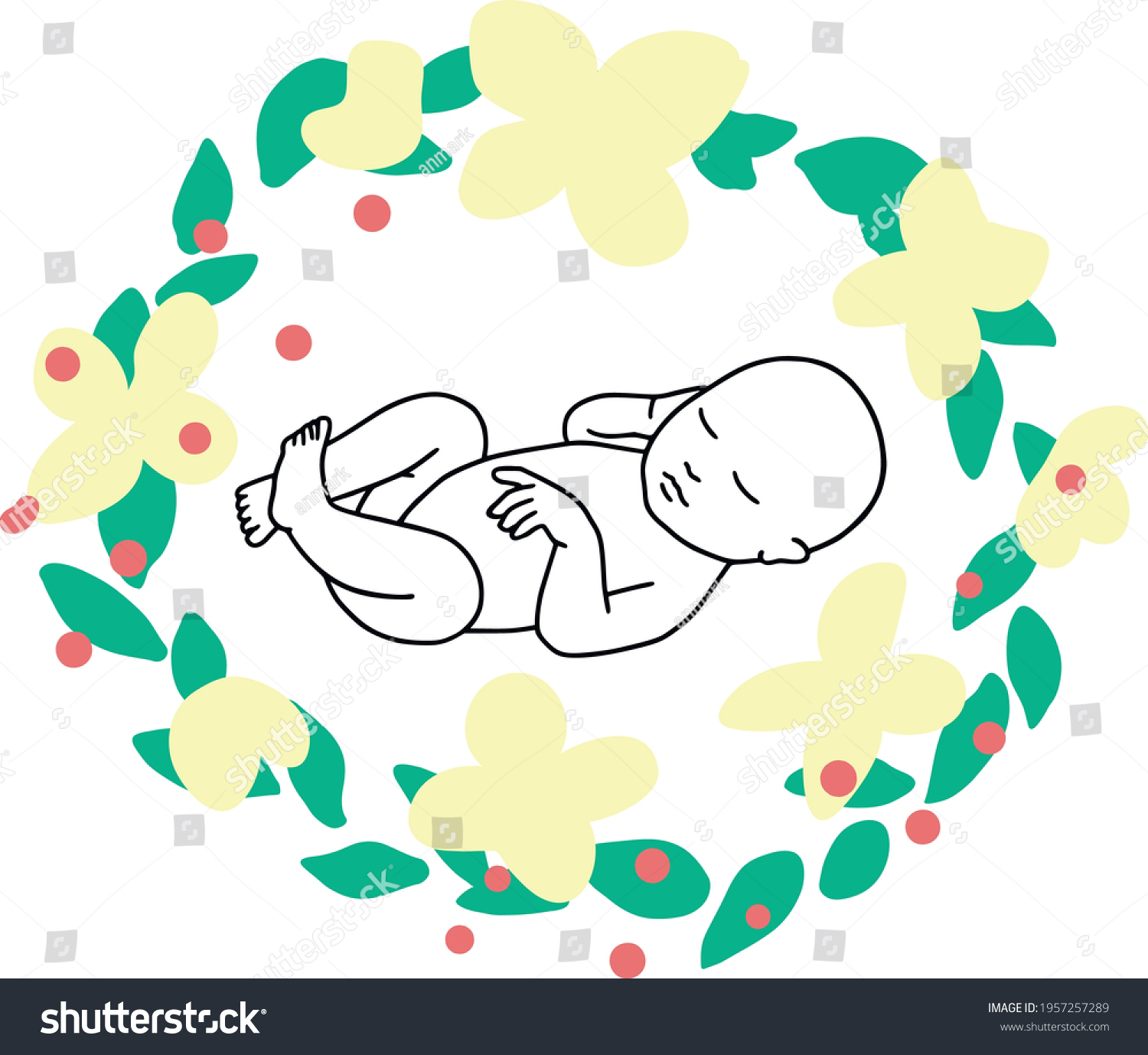 Newborn Baby Clipart Embryo Fetus Vector Vetor Stock Livre De