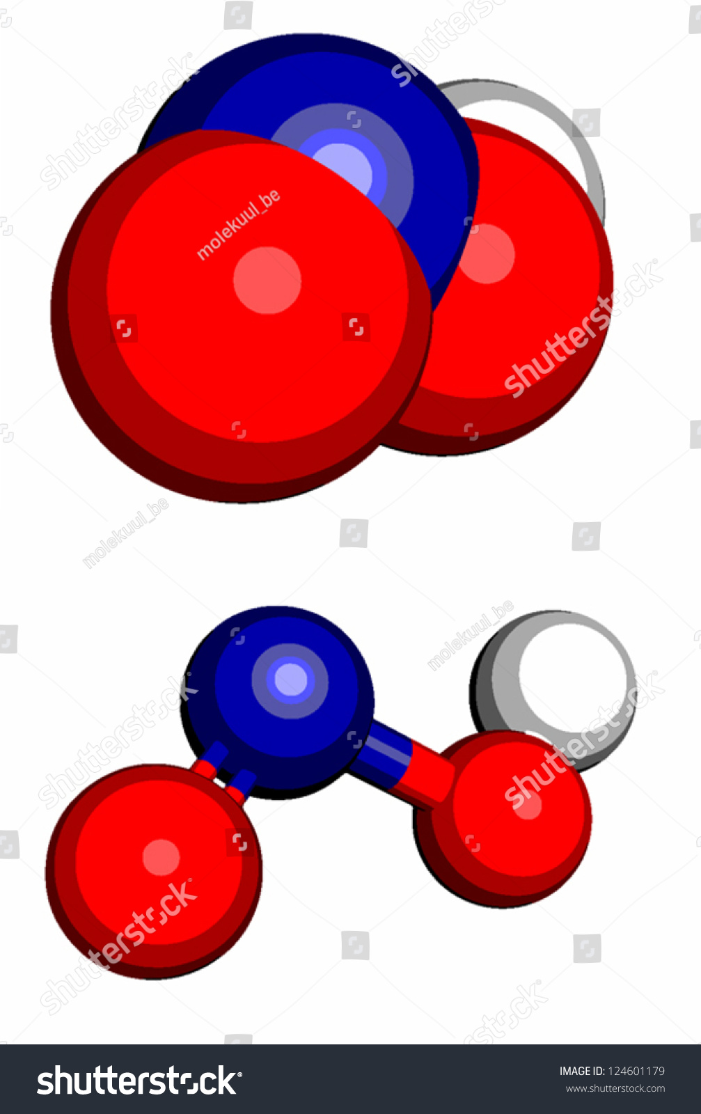 Nitrous Acid (Hno2) Molecule, Chemical Structure. Stock Vector