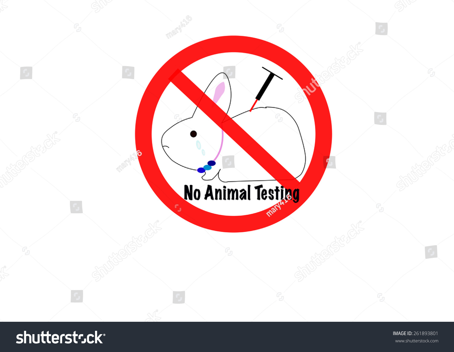 No Animal Testing Sign Icon Stock Vector Illustration 261893801