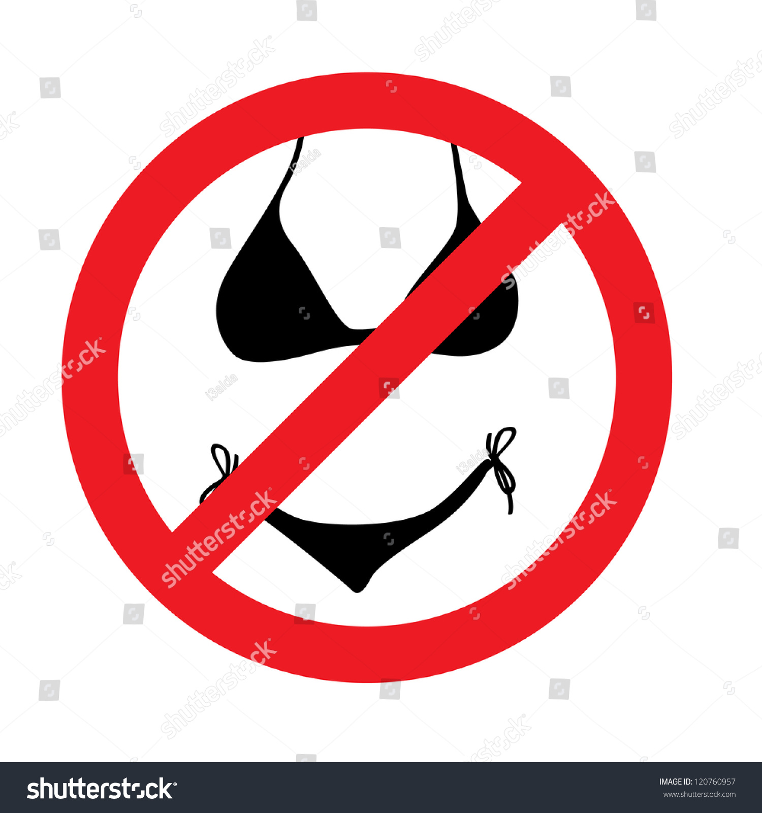 No Bikini Stop Symbol Note Illustration 120760957 Shutterstock