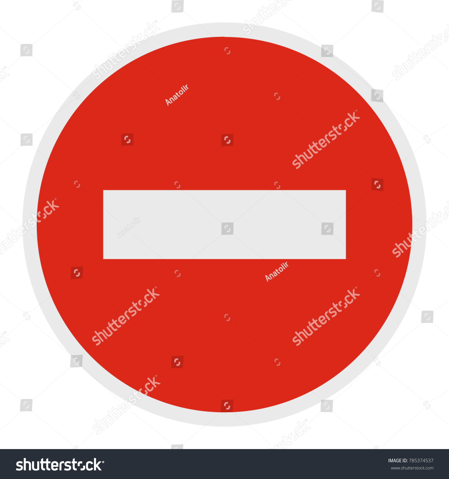 Vektor Stok No Entry Icon Flat Illustration No Tanpa Royalti