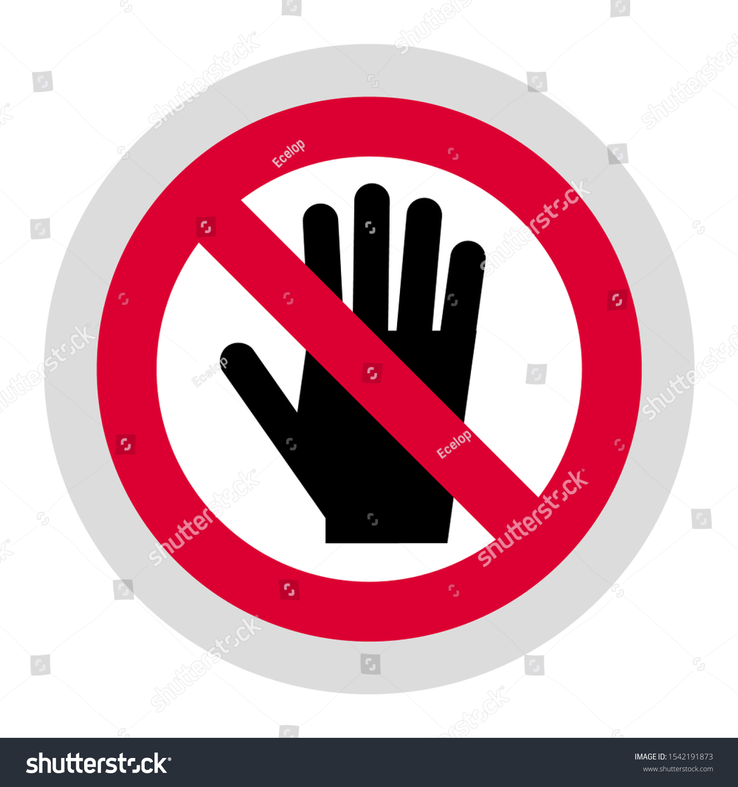No Entry Not Touch Forbidden Sign Stock Vector Royalty Free