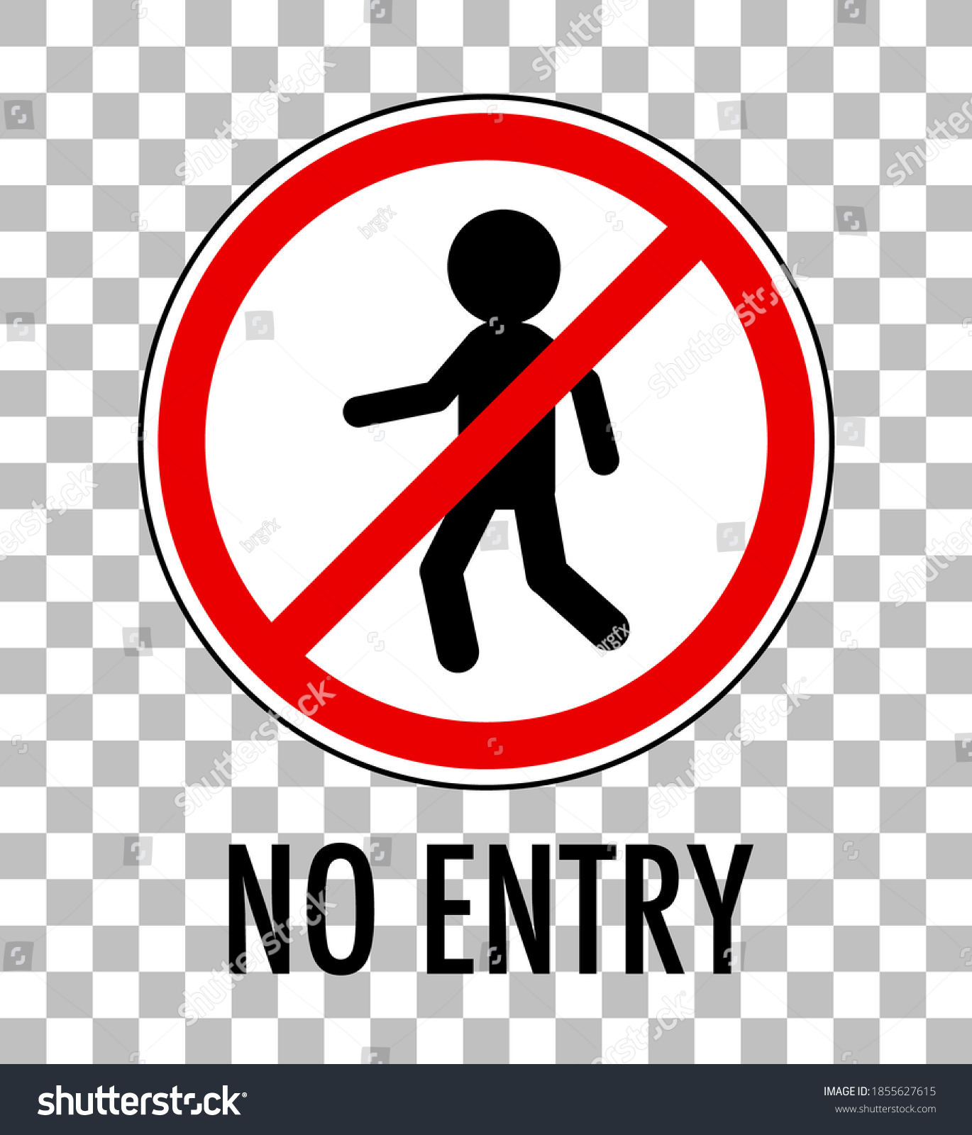 Vektor Stok No Entry Sign Isolated On Transparent Tanpa Royalti