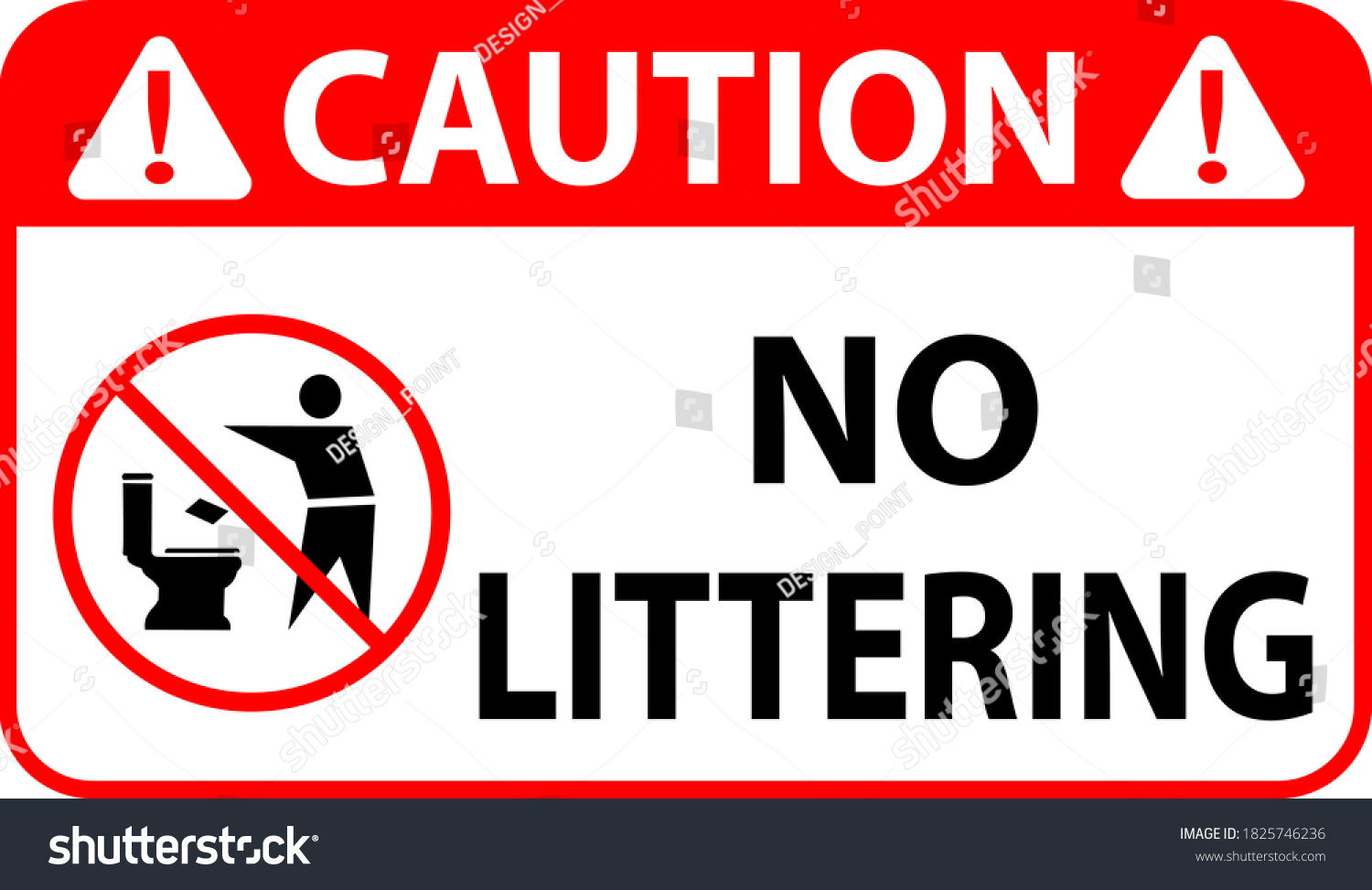 No Littering Toilet Sign Isolated On Stock Vector Royalty Free