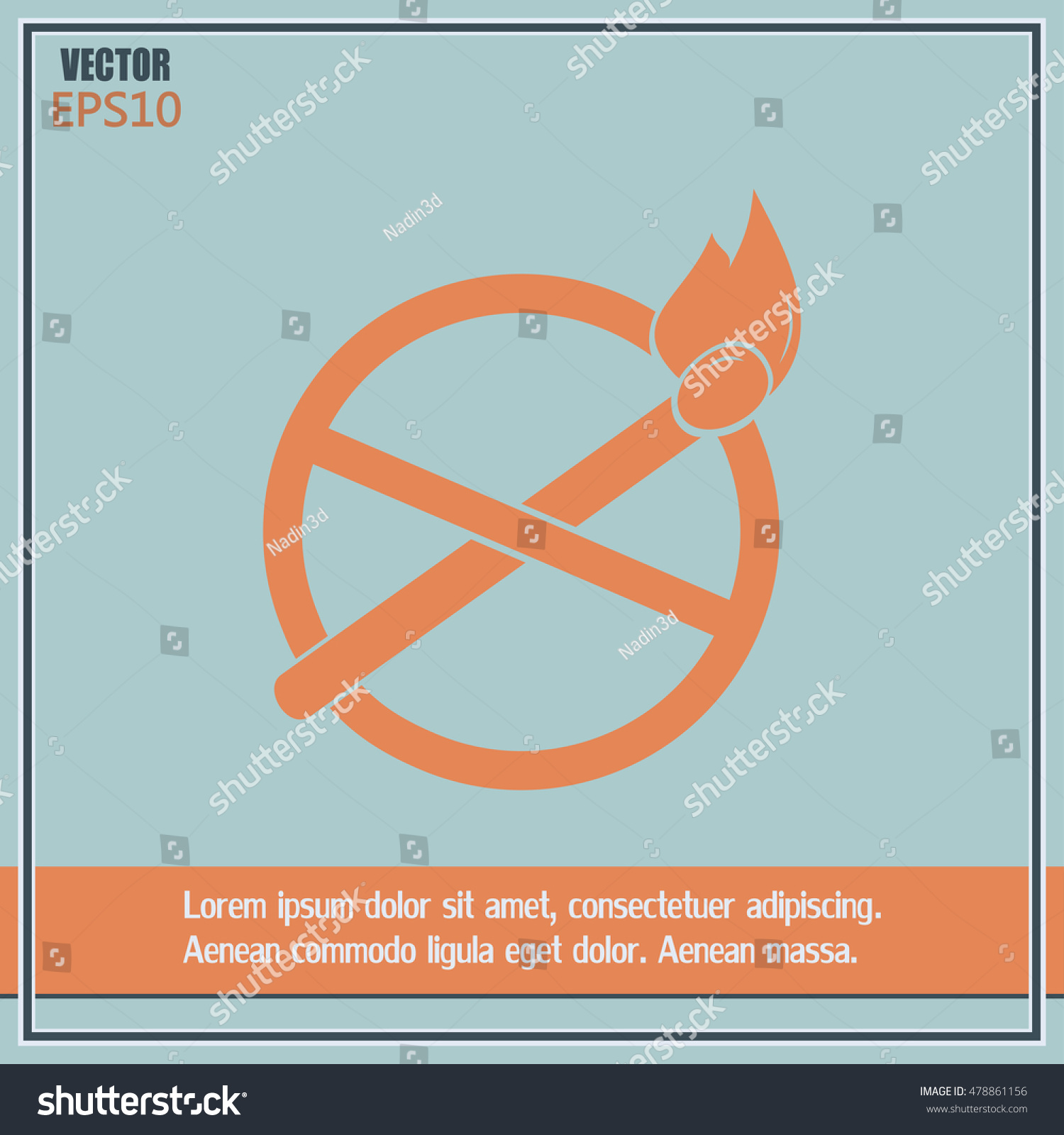 No Naked Flame Warning Sign Vector