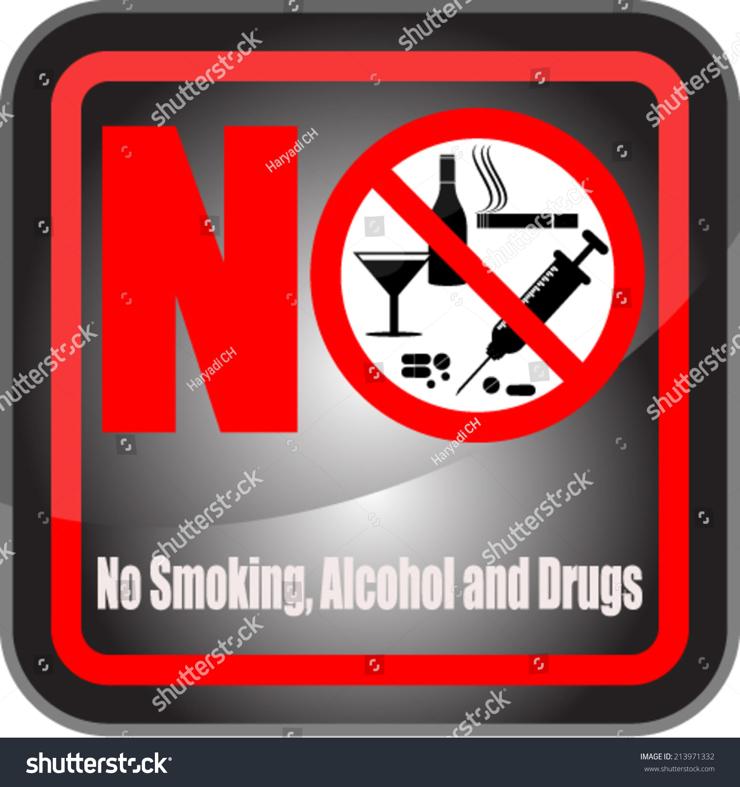 No Smoking Alcohol Drugs Stock Vector Royalty Free