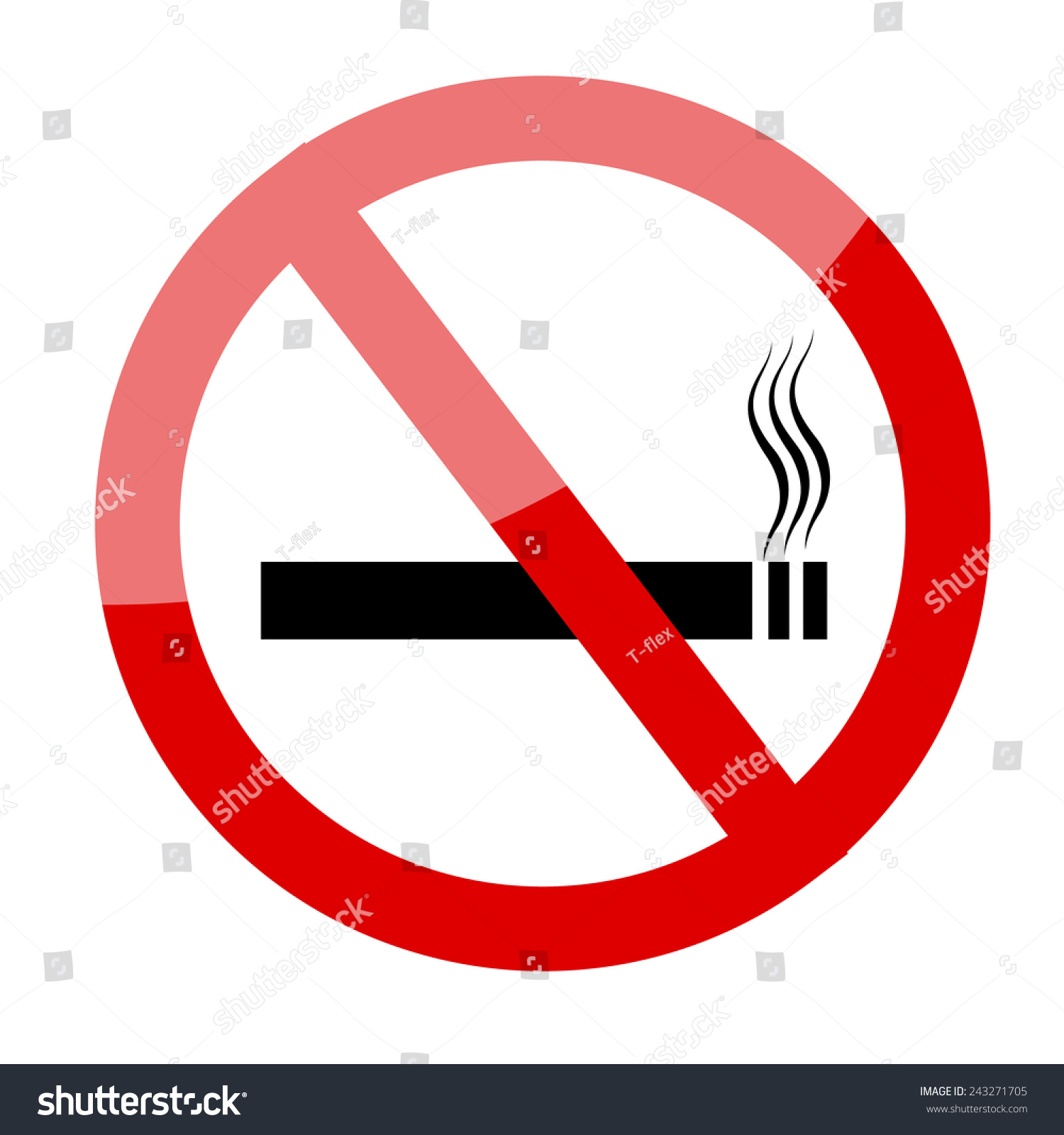 No Smoking Sign Smoking Prohibited Symbol Stock Vector 243271705