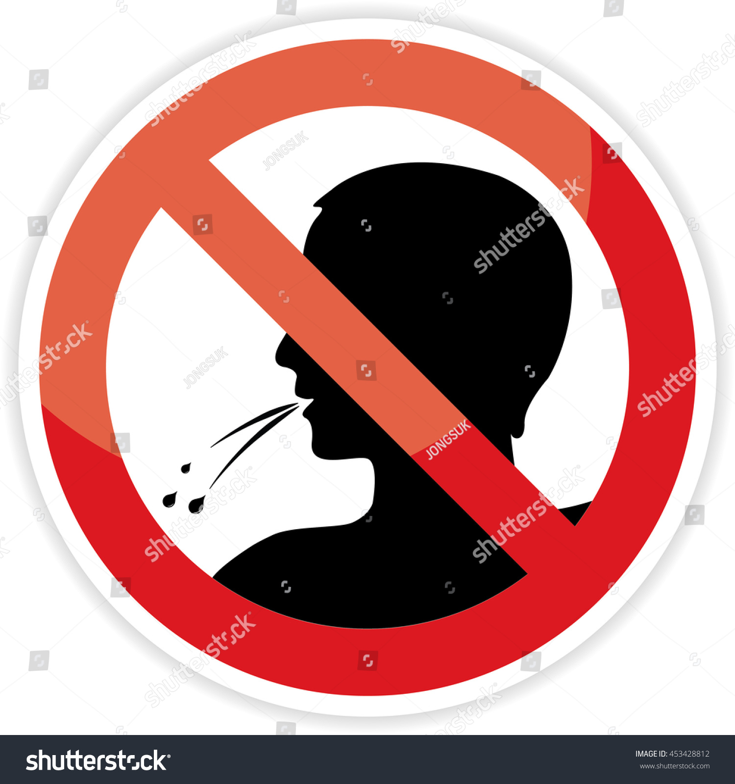 No Spitting Sign On White Background.vector Illustration - 453428812 