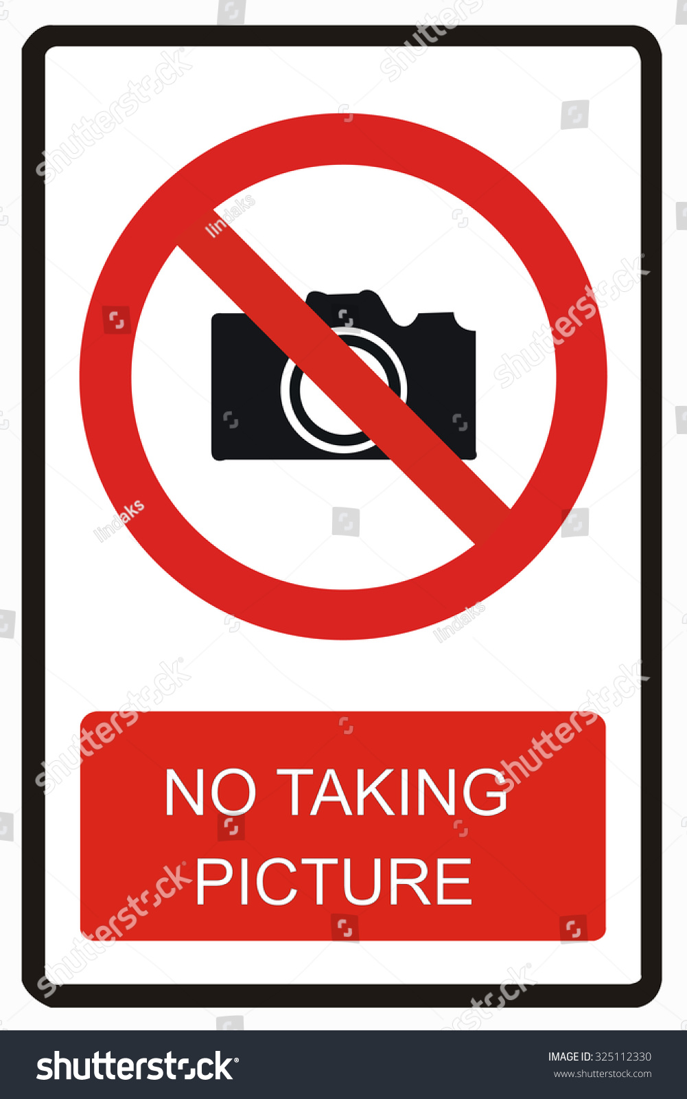 No Taking Picture Sign, Prohibition Sign Stock Vector Illustration ...