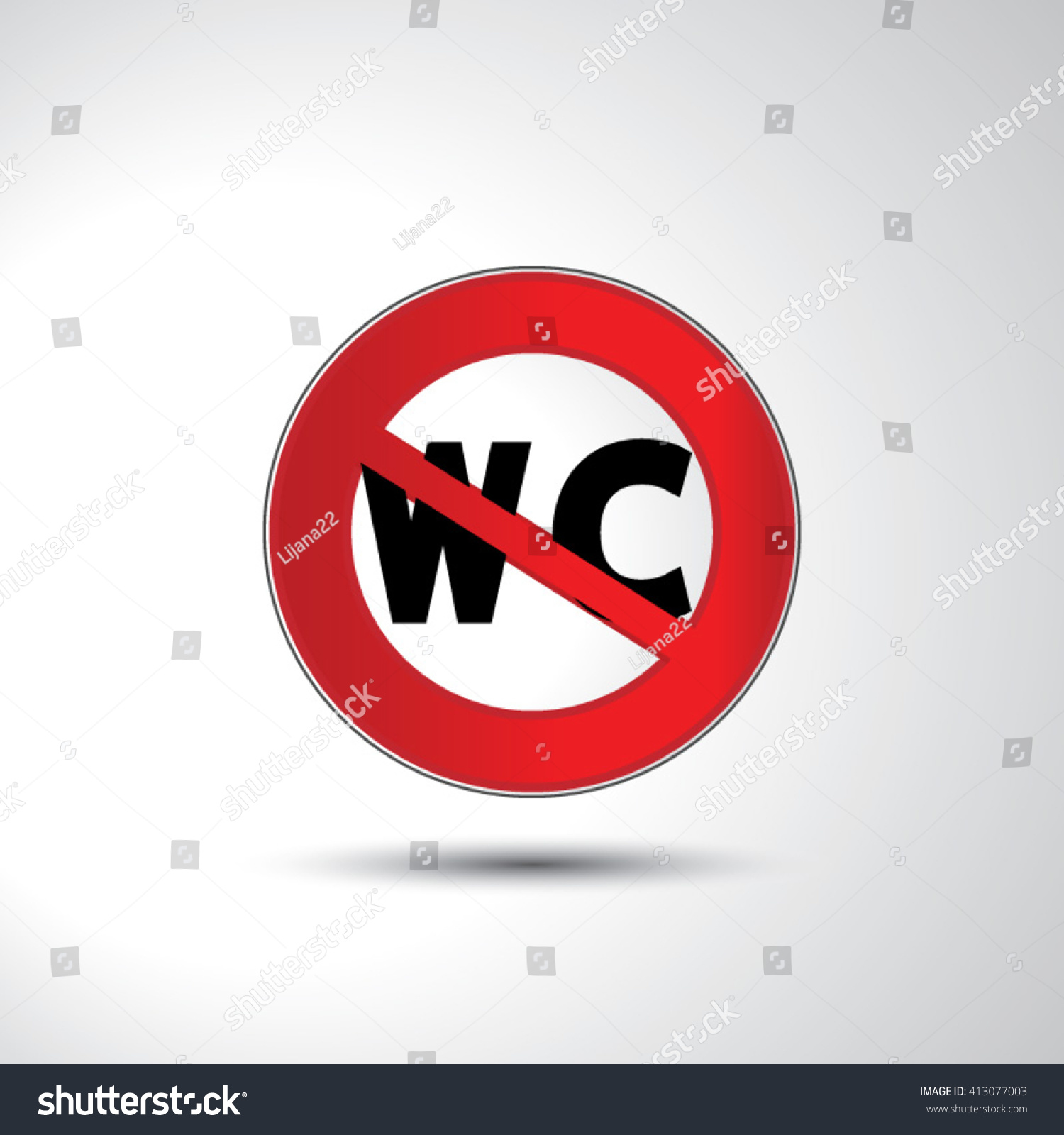 No Toilet No Wc Prohibition Sign Stock Vector 413077003 Shutterstock