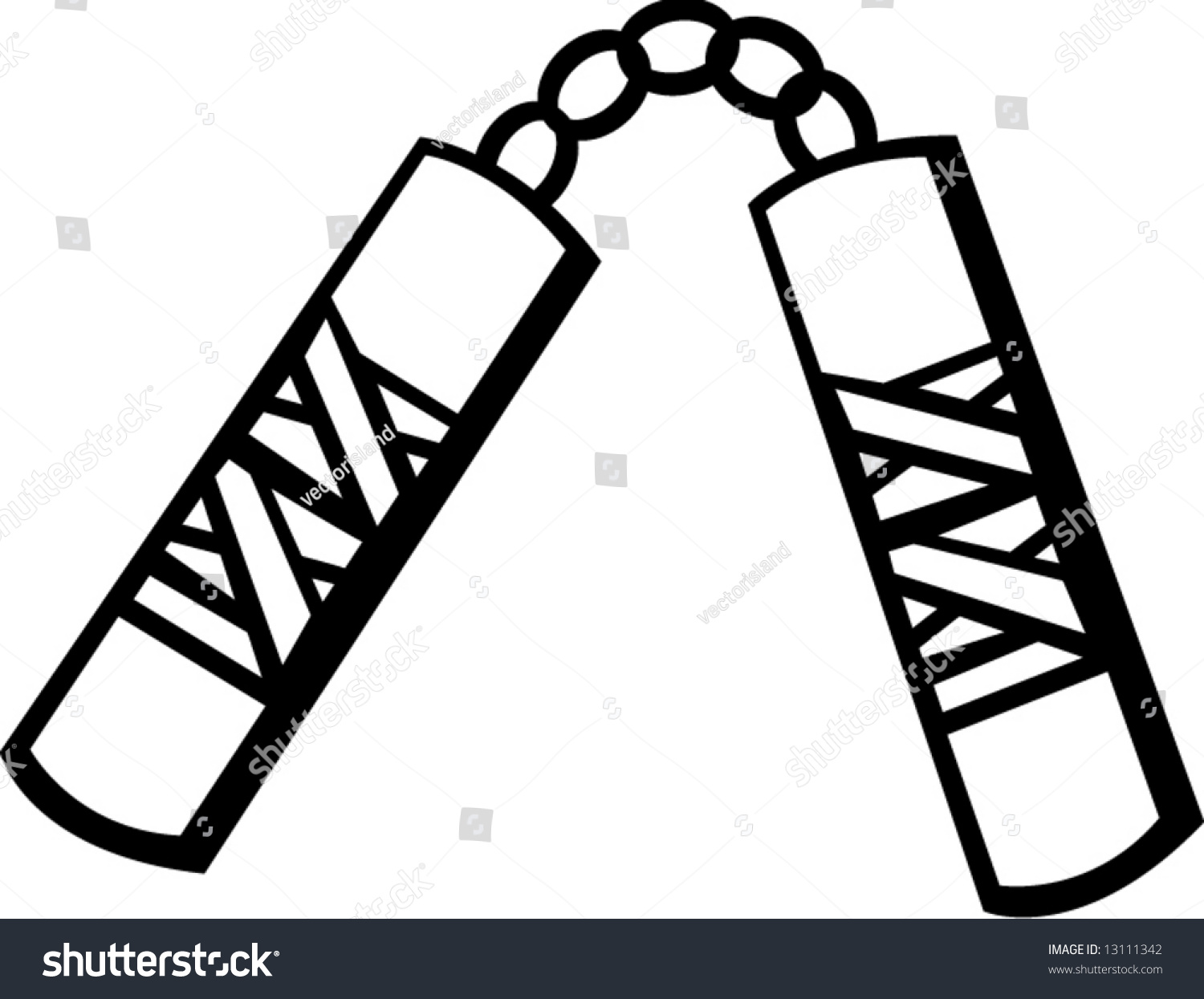 Nunchaku Weapon Stock Vector Illustration 13111342 Shutterstock