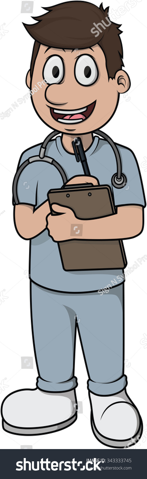 Nurse Man Vector Cartoon Illustration Design - 343333745 : Shutterstock
