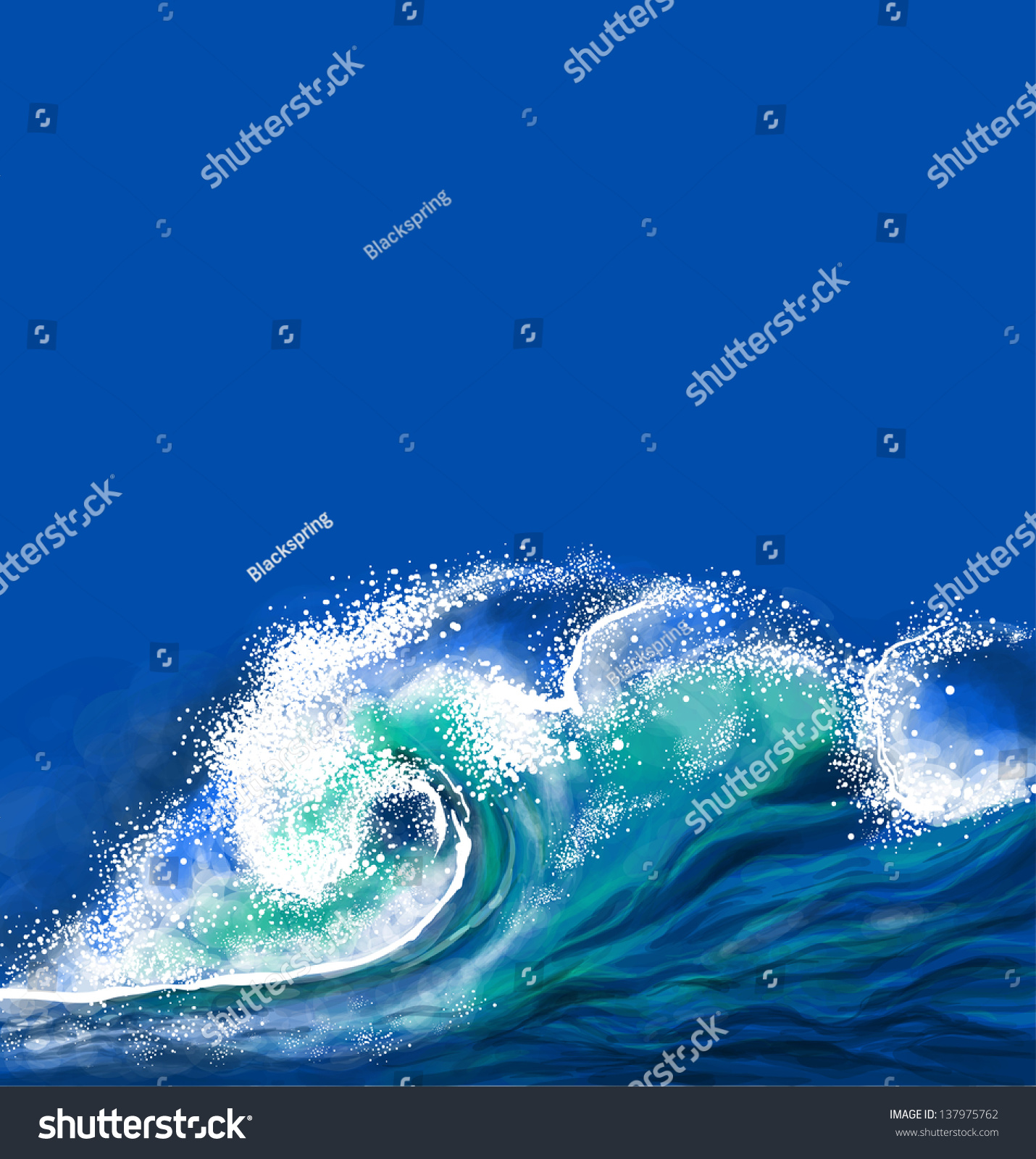 Ocean Wave Stock Vector Illustration 137975762 : Shutterstock