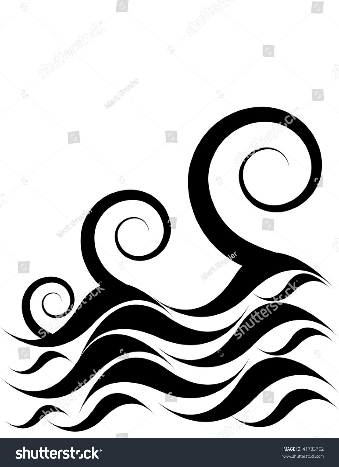 Ocean Waves Stock Vector Illustration 41783752 : Shutterstock