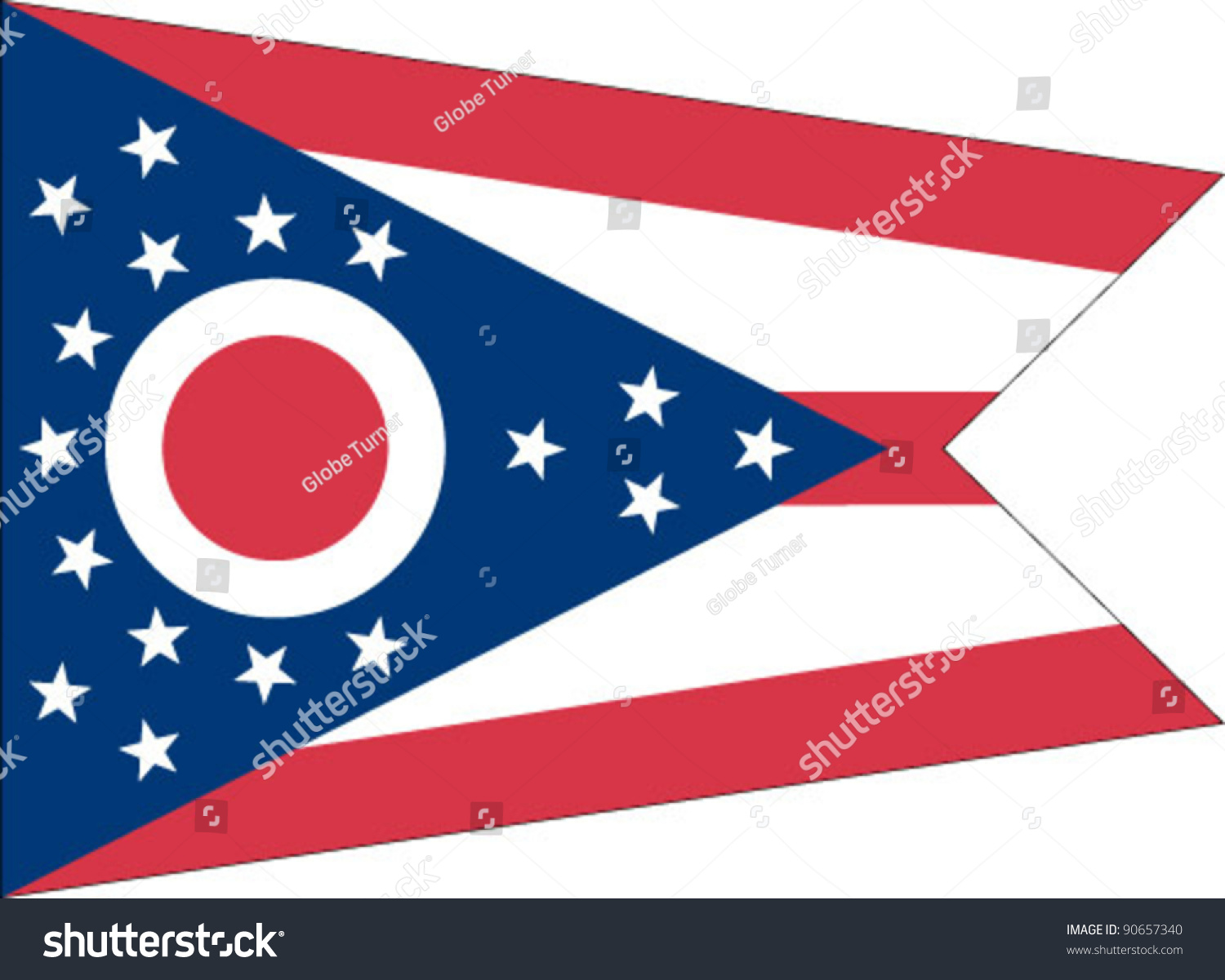 Ohio State Flag Stock Vector Illustration 90657340 : Shutterstock