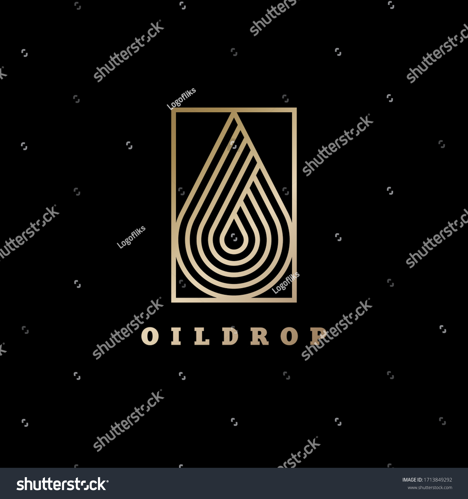 Oil Drop Logo Design Template Linear Stock Vector Royalty Free 1713849292