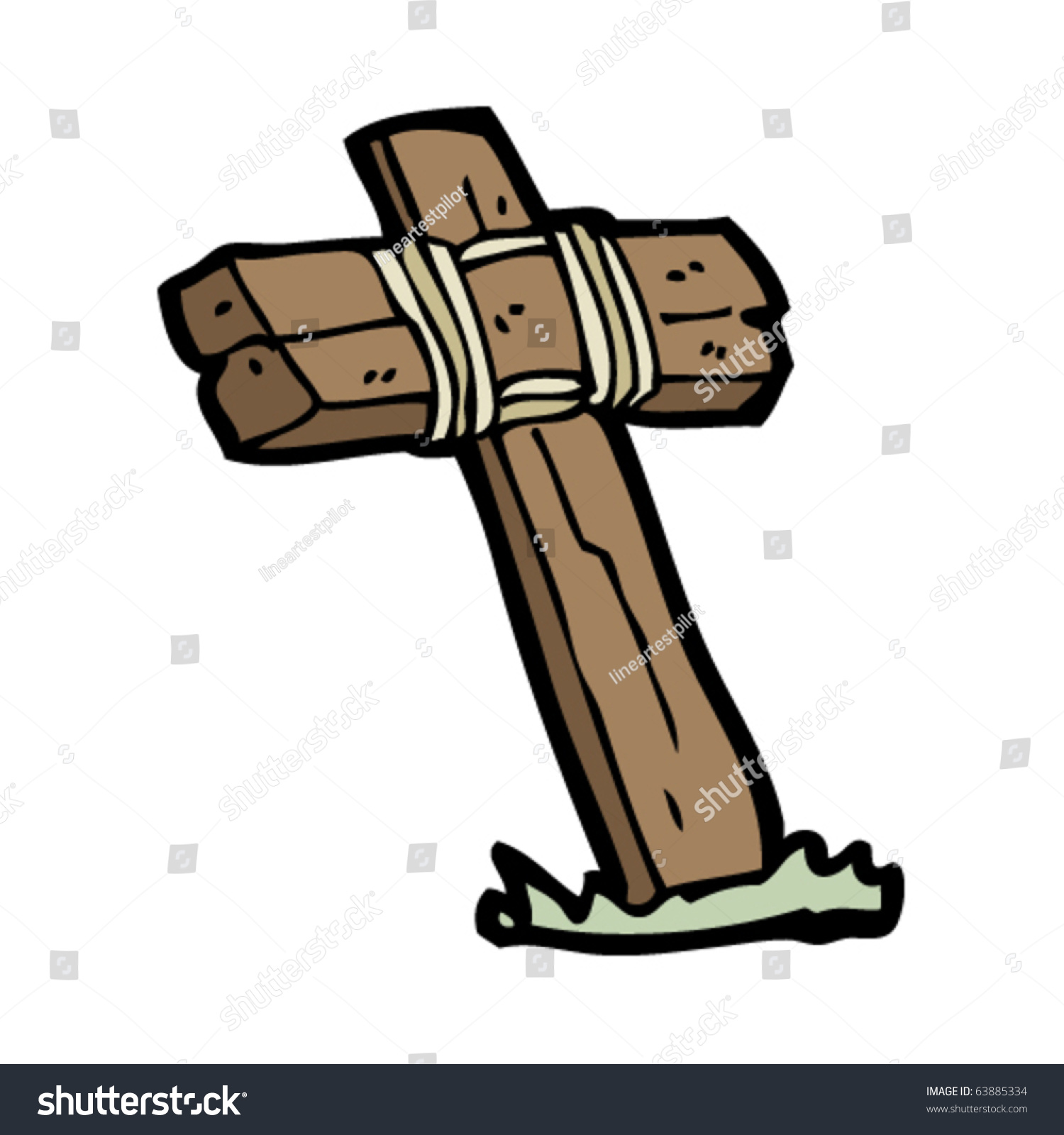 Old Cross Grave Cartoon Stock Vector 63885334 - Shutterstock