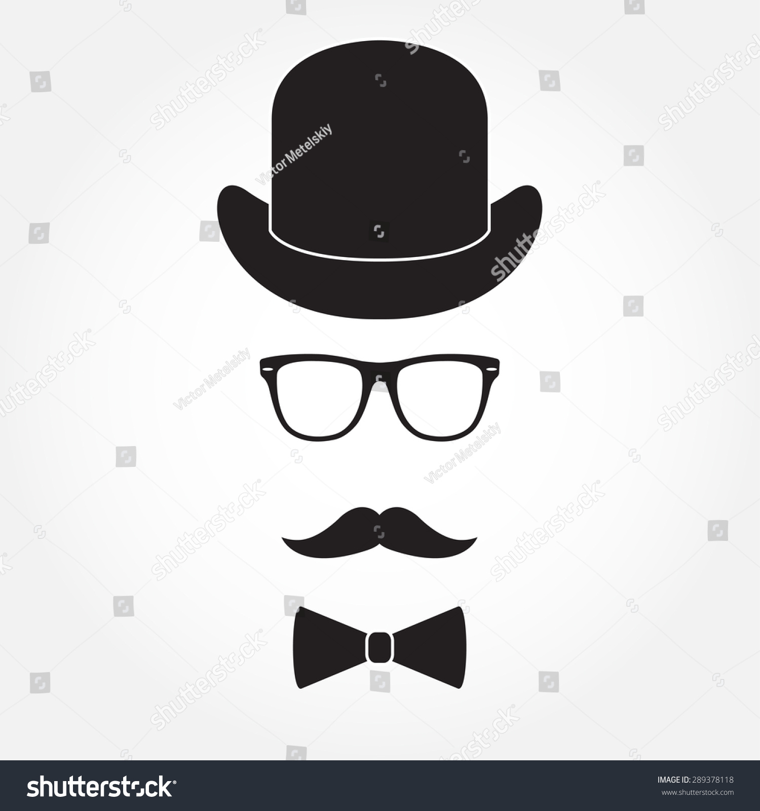 Old Fashioned Gentleman Accessories Icons Set Stock Vector 289378118 