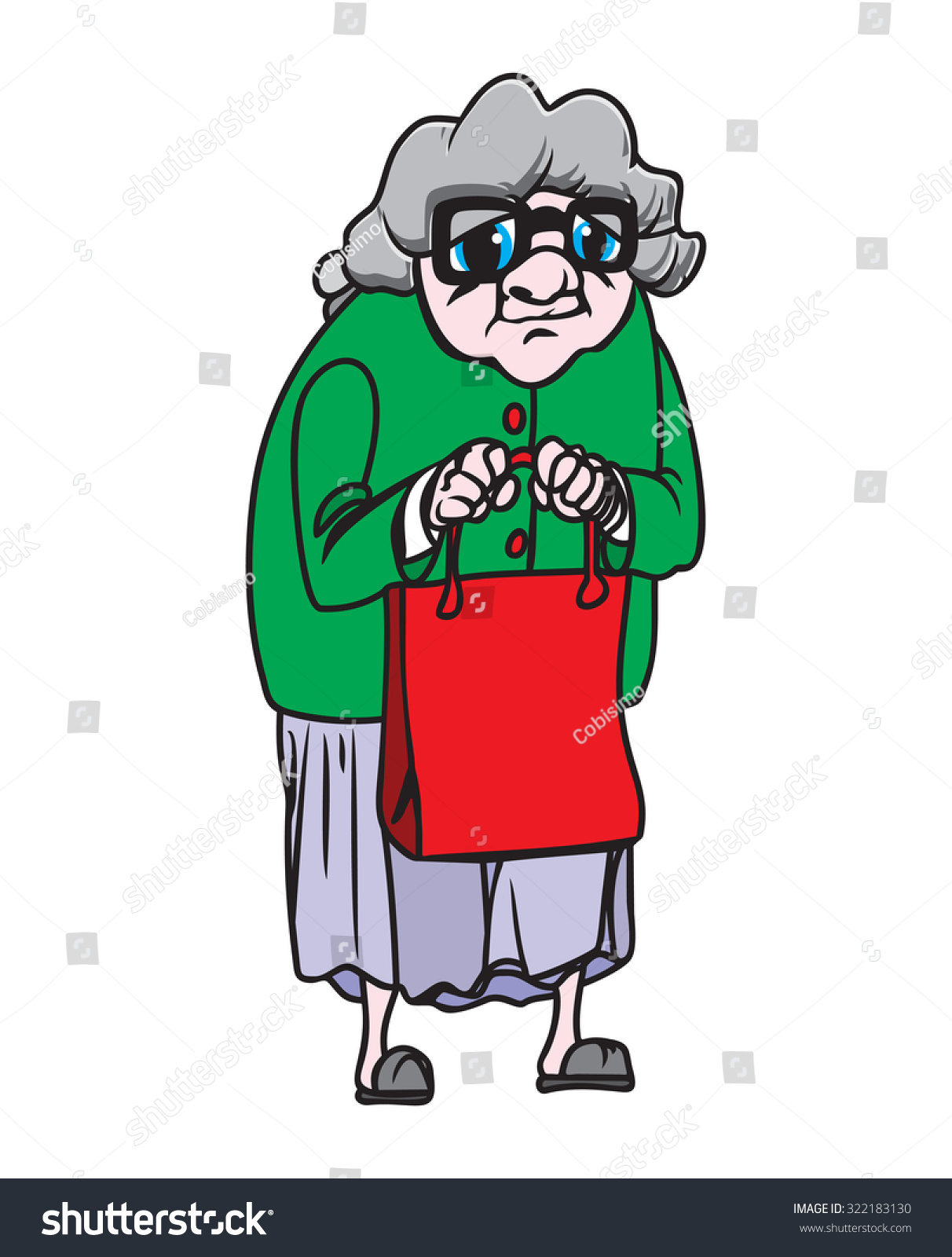 Old Lady Grandmother Vector Illustration Stock Vector 322183130