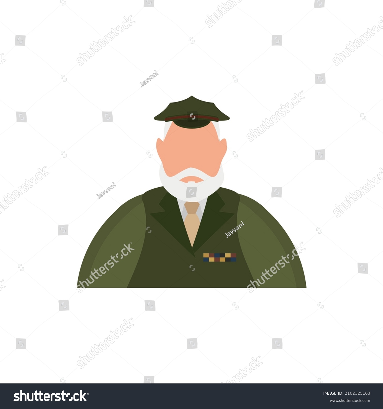 Old Man Military Uniform Icon Cartoon Stock Vector Royalty Free