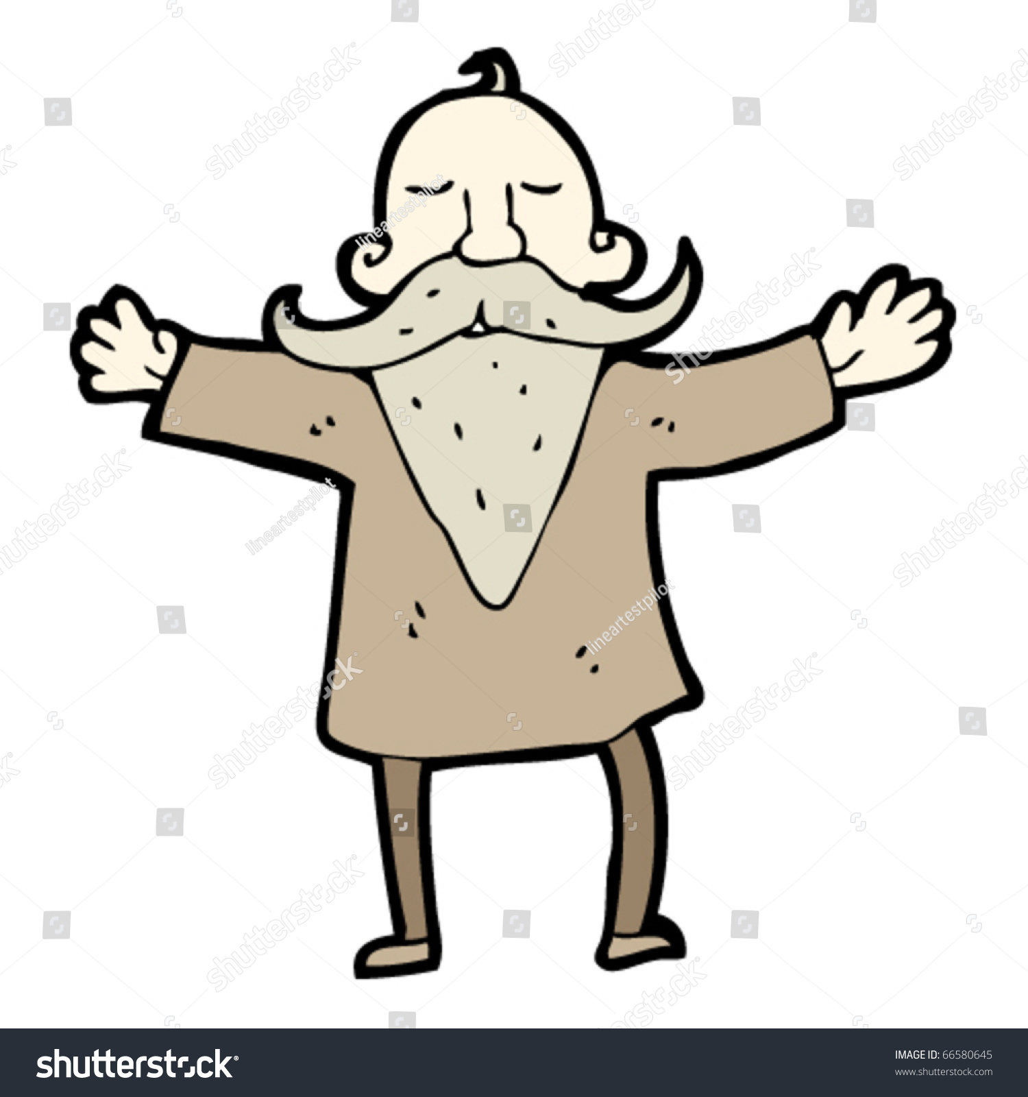 Old Man With Beard Cartoon Stock Vector Illustration 66580645