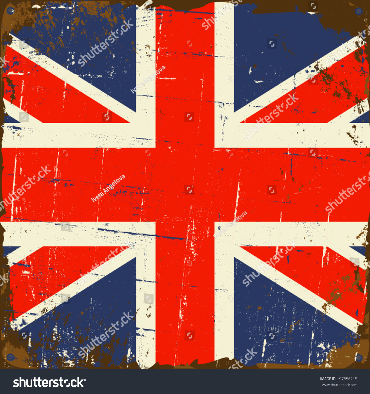 Old Rusty Metal Sign With The Uk Flag. Stock Vector Illustration 