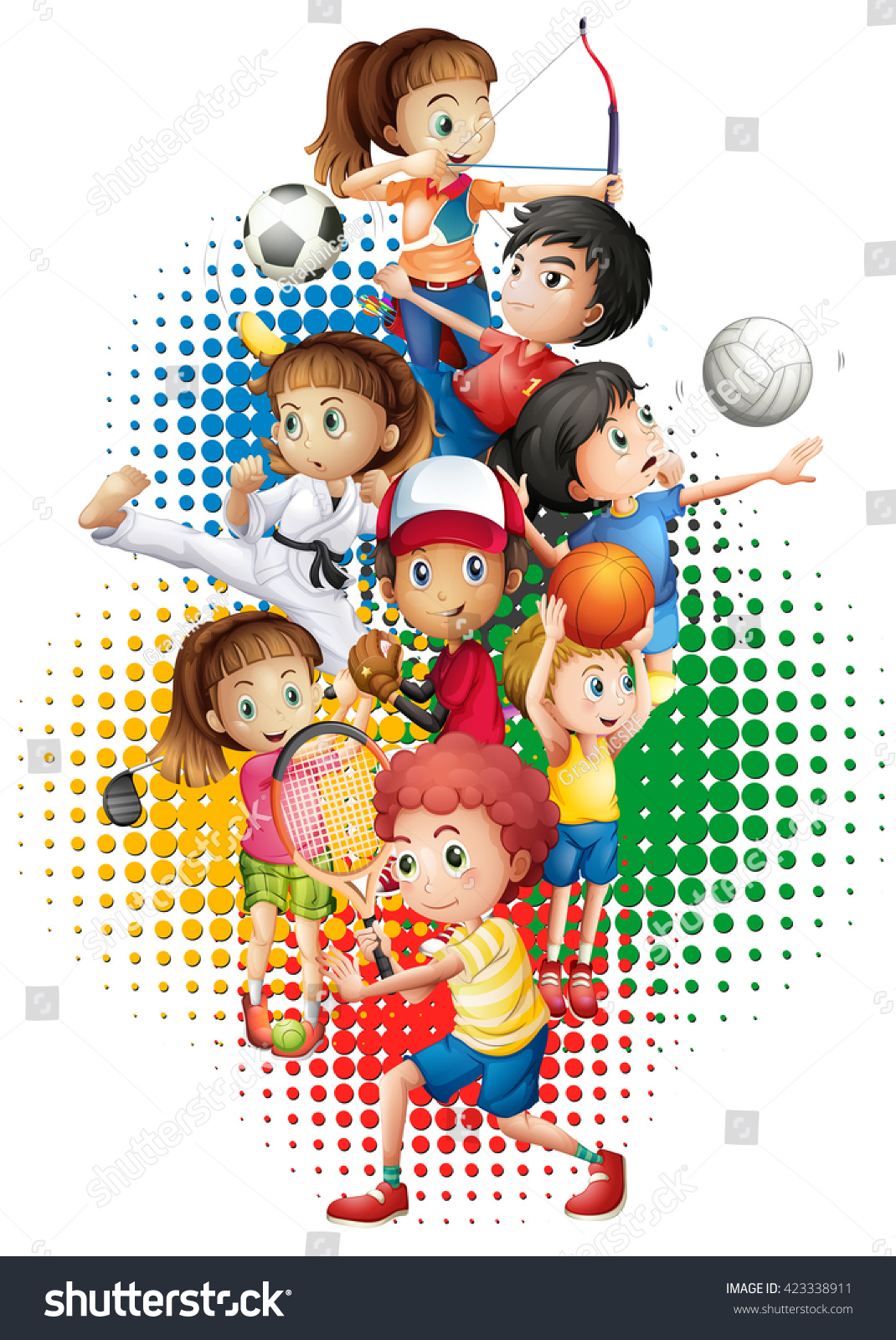 Olympics theme with many sports illustration Olympics theme with many sports illustration