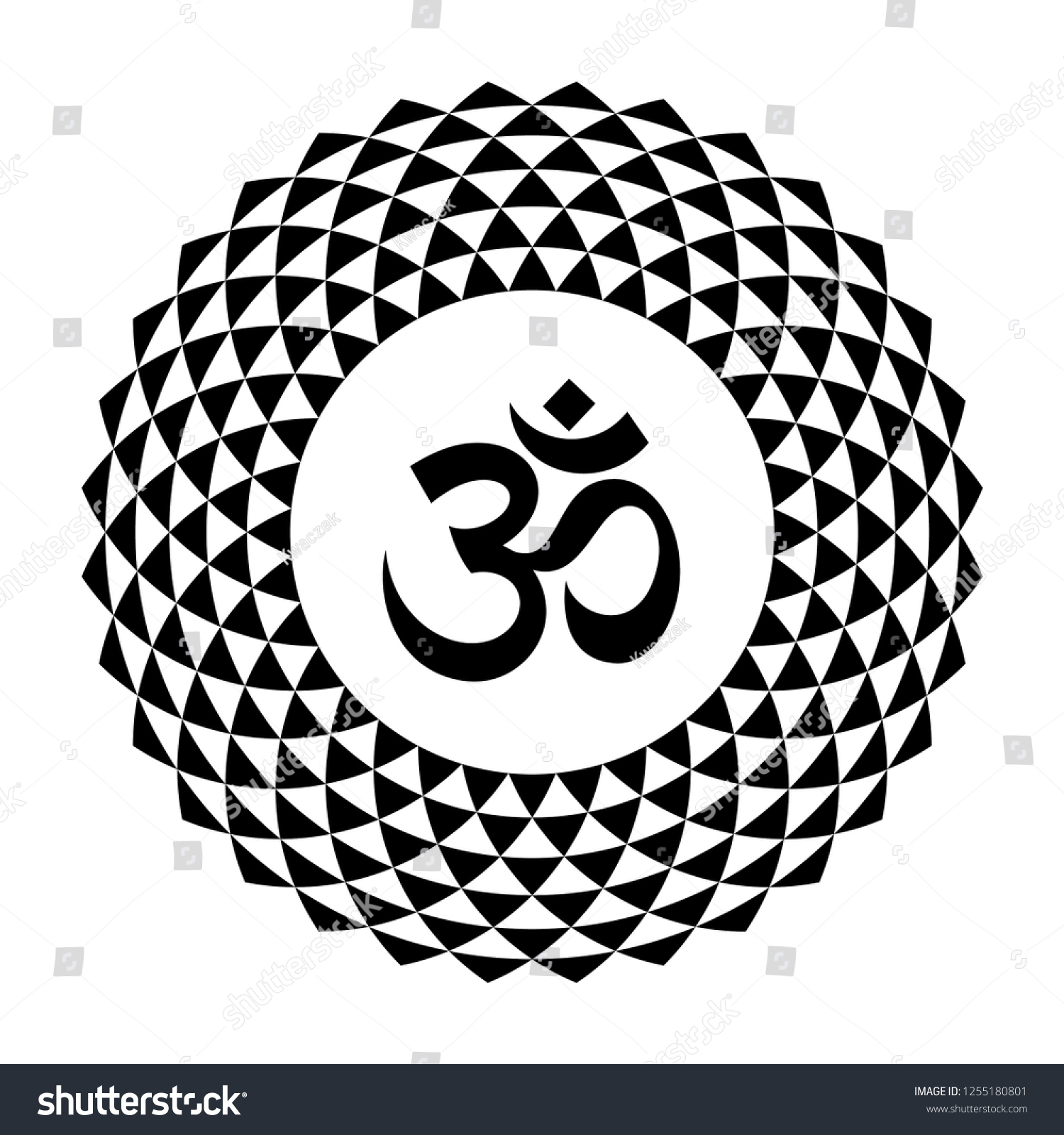 Om Vector Symbol Mandala White Background