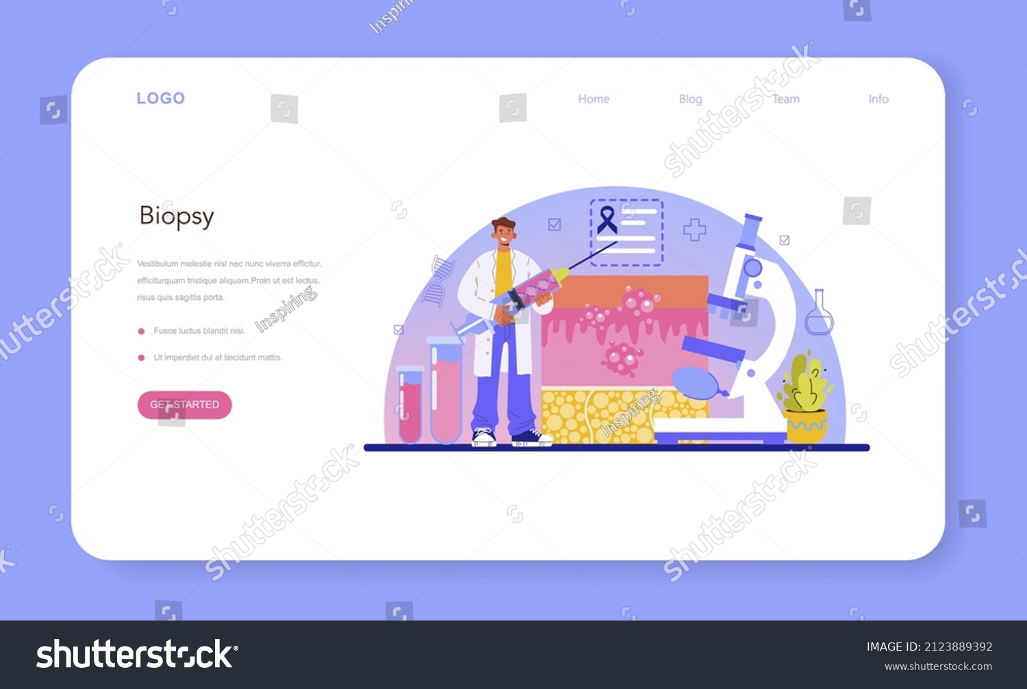 Oncologist Web Banner Landing Page Cancer Stock Vector Royalty Free