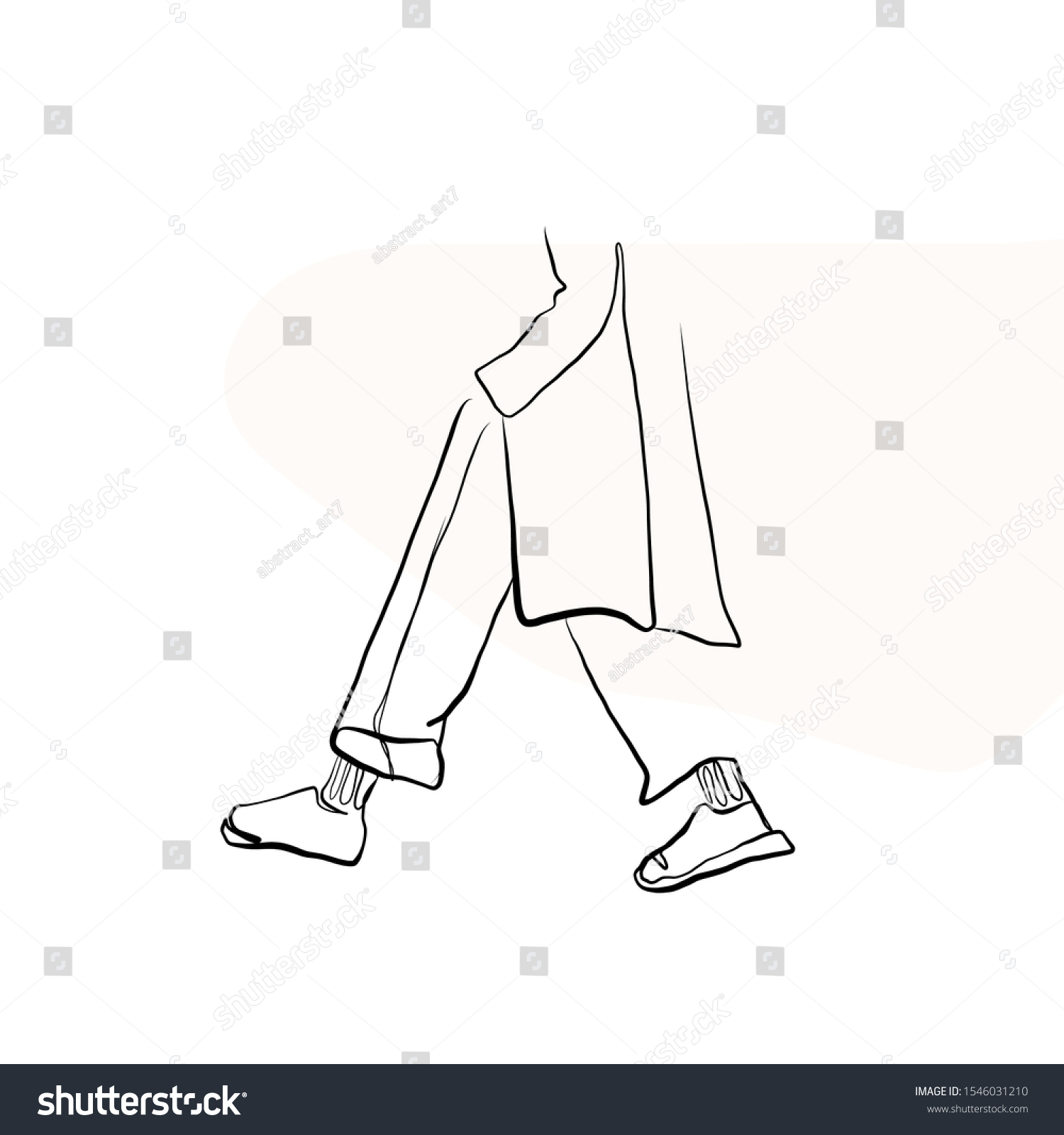 One Continuous Line Womans Walking Legs Stock Vector Royalty Free