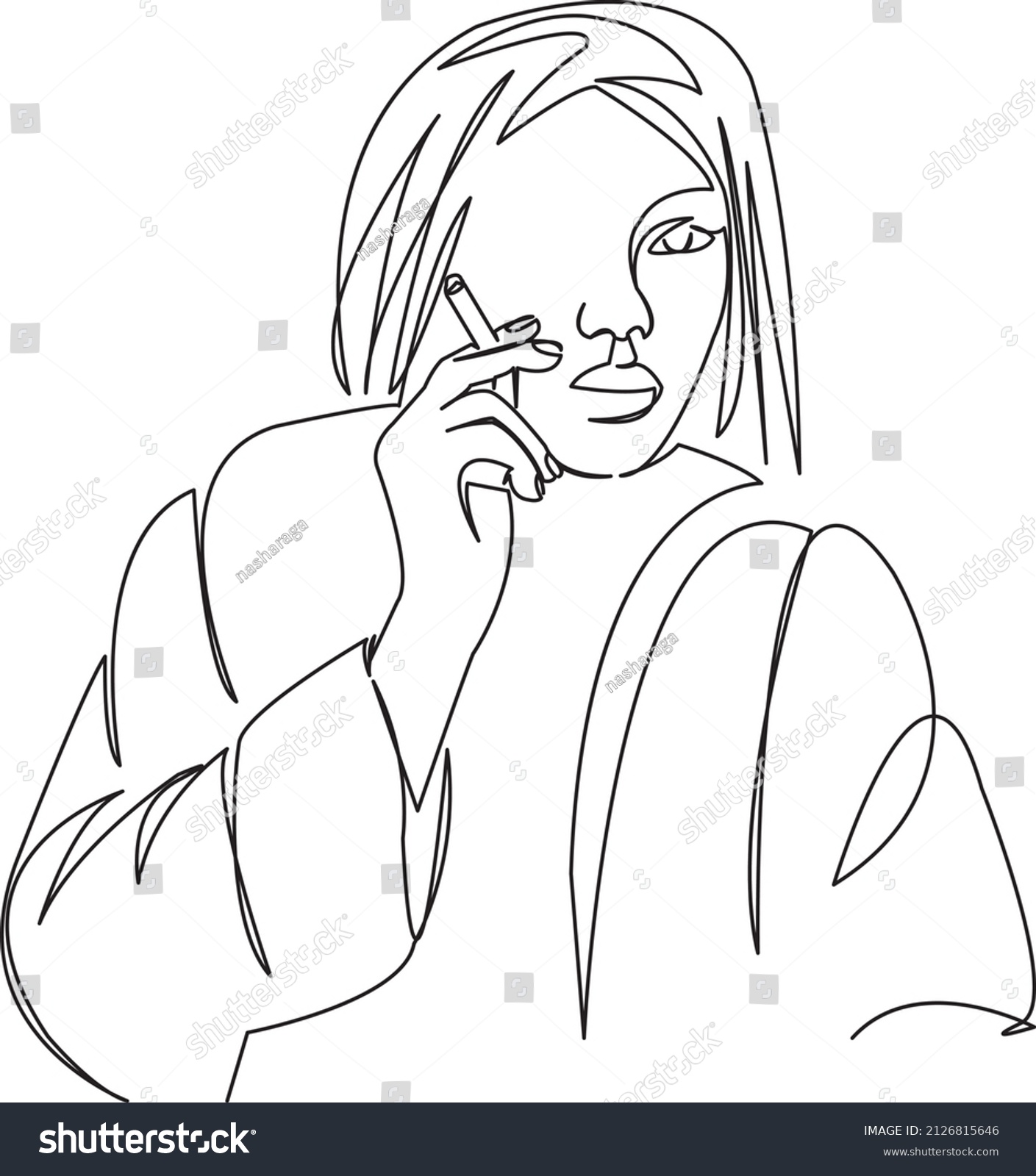 One Continuous Single Drawing Line Art Stock Vector Royalty Free