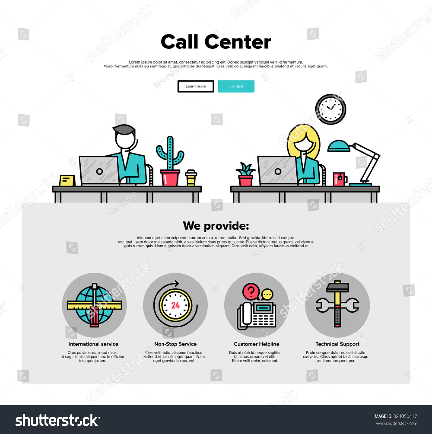 One Page Web Design Template Thin Stock Vector 324050417 Shutterstock Web Service Specification Template