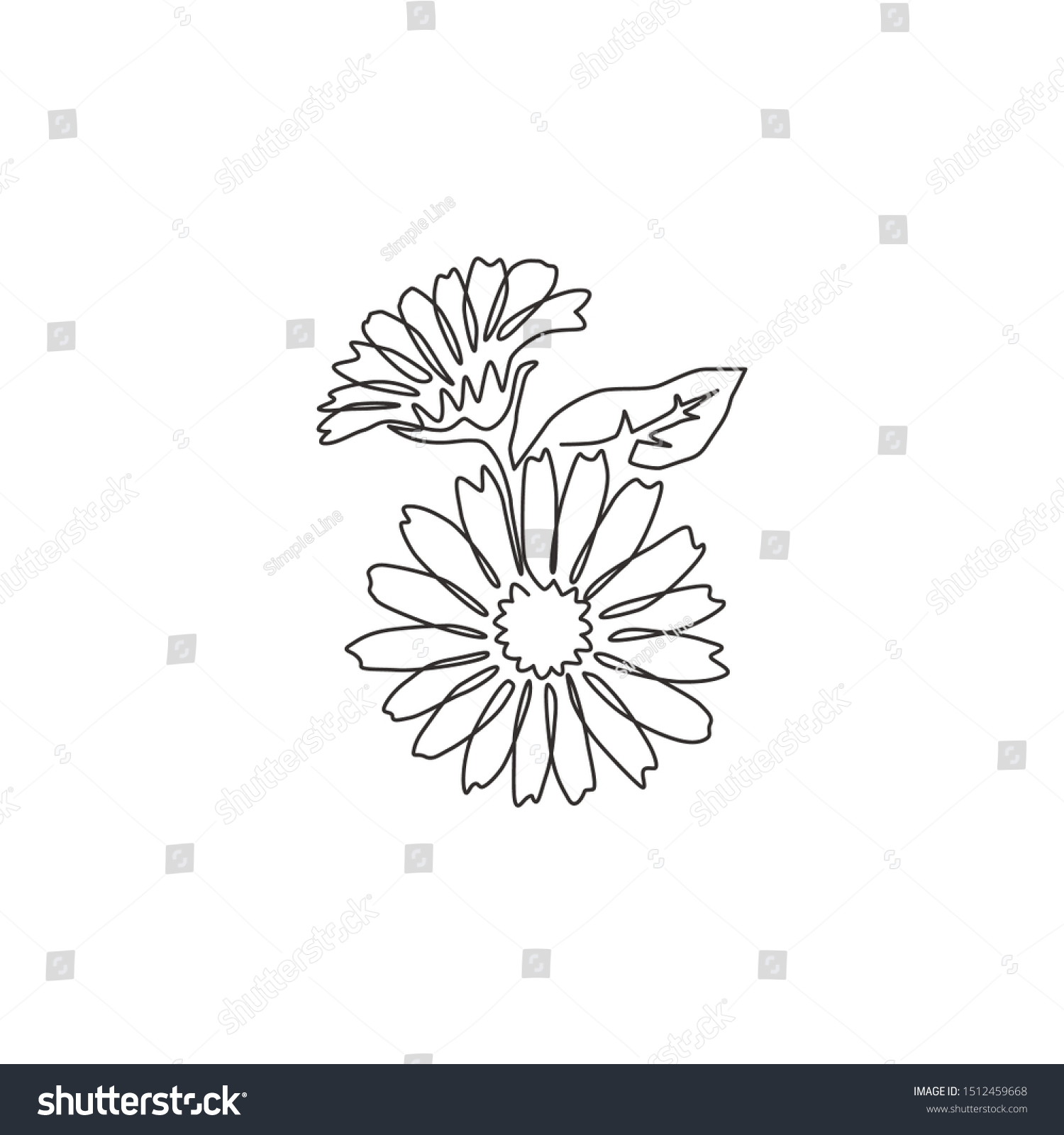 One Single Line Drawing Beauty Fresh Stock Vector Royalty Free 1512459668