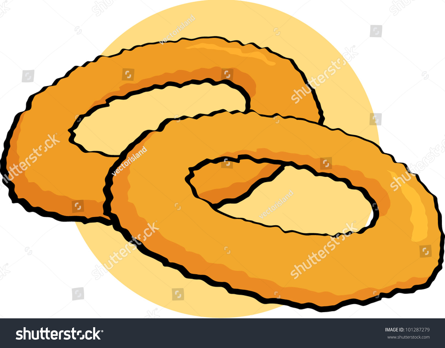 Onion Rings Stock Vector Illustration 101287279 Shutterstock