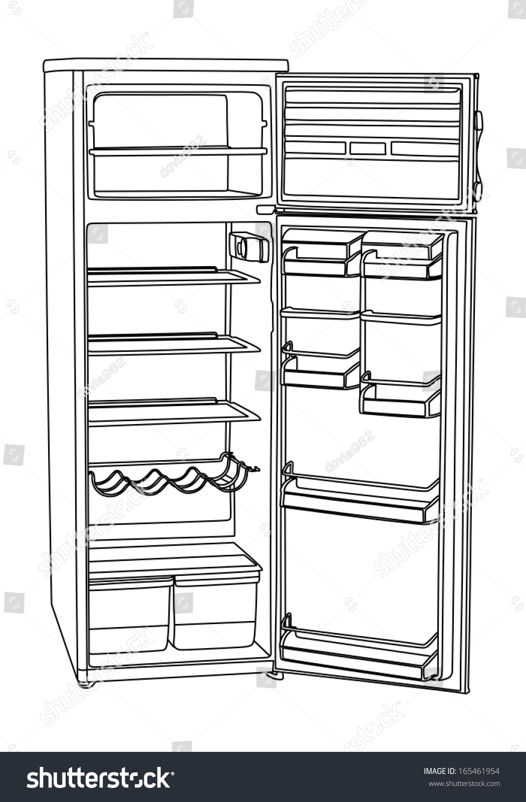 refrigerator clipart black and white - photo #31