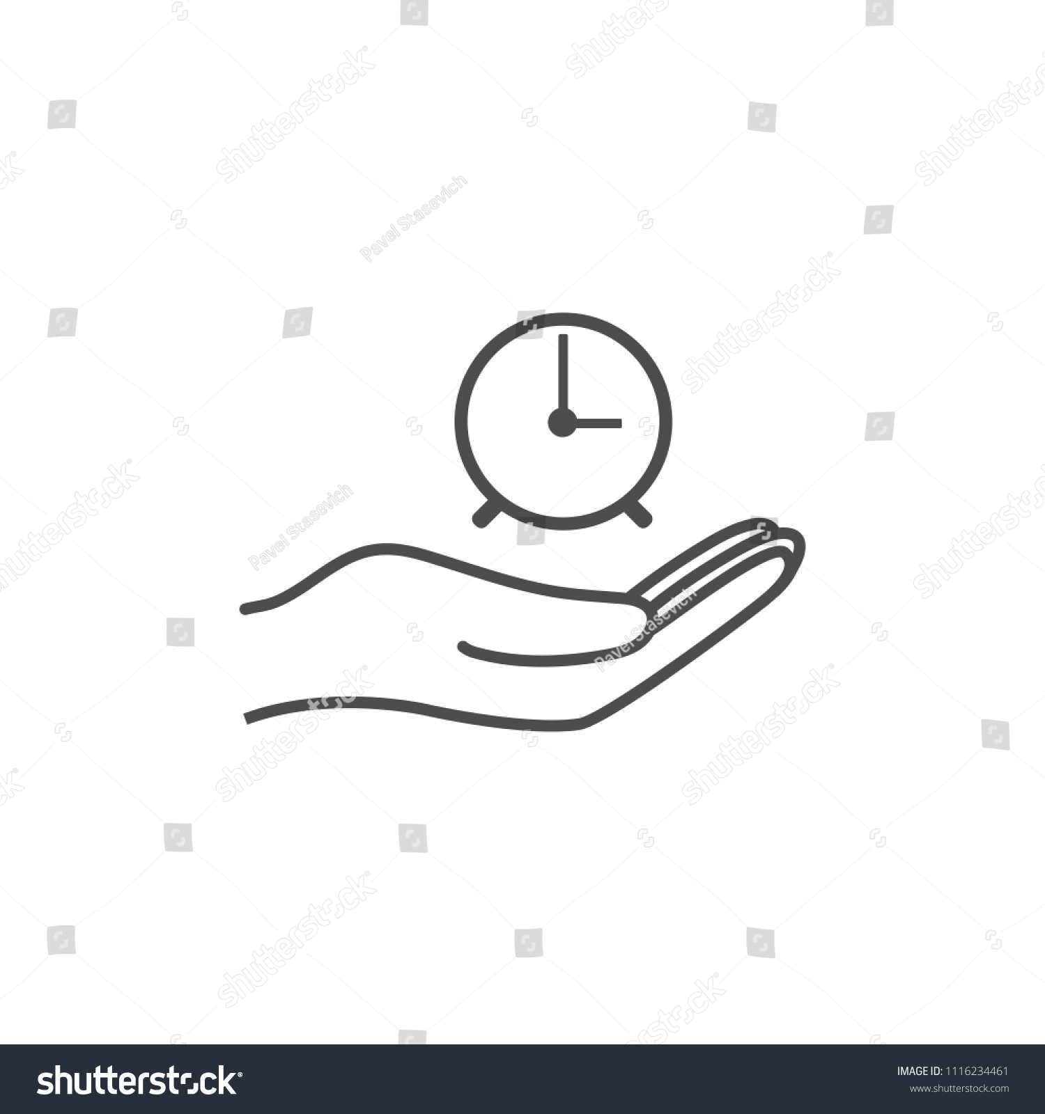 Open Hand Clock Icon Vector Illustration Stock Vector Royalty Free